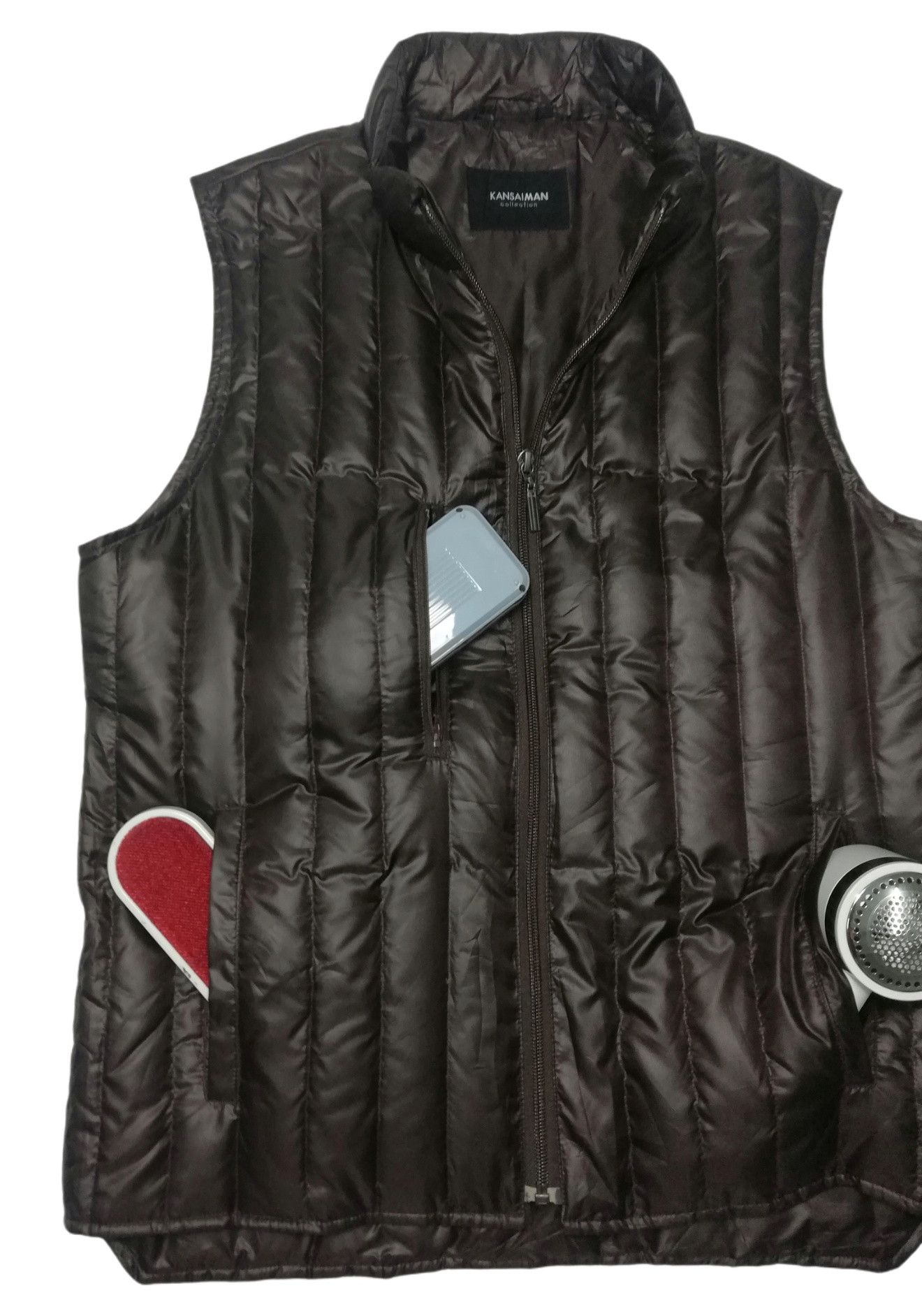 Designer × Kansai Yamamoto 🔥Kansai Man Collection Light Puffer Vest Zipper Jacket🔥 Size US M / EU 48-50 / 2 - 2 Thumbnail