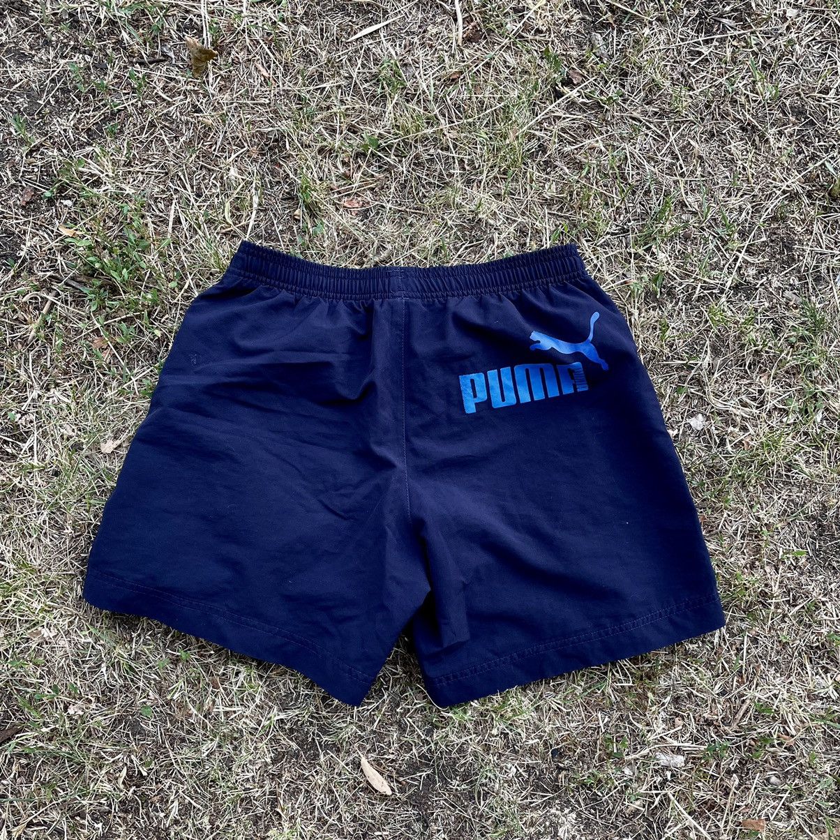 Vintage Vintage 90s Puma Shorts Baggy Streetwear Y2K Navy Faded 30 Size US 30 / EU 46 - 5 Thumbnail