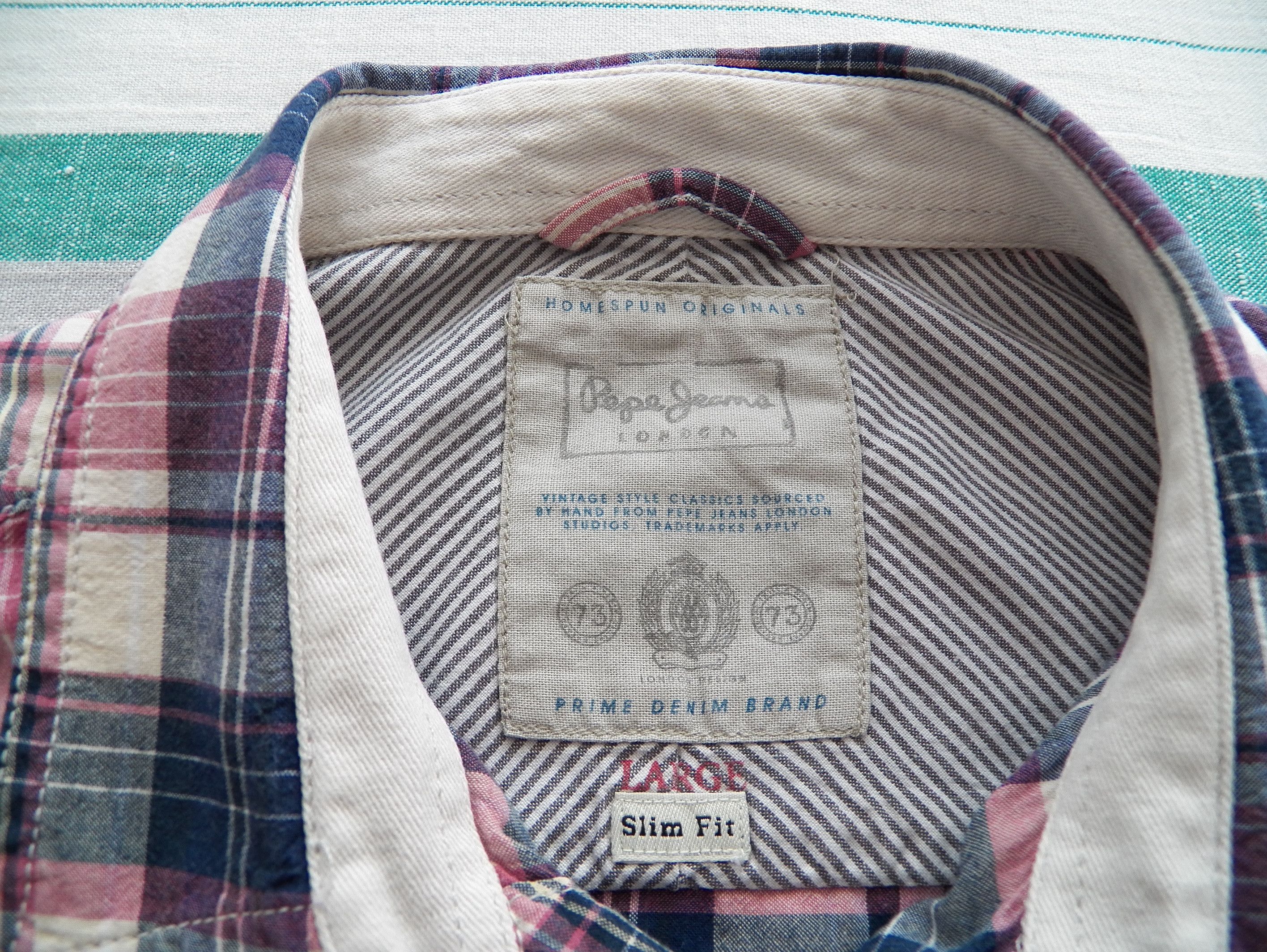 Pepe Jeans PEPE JEANS SHIRT Size L pink blue check shortsleeve Slim Fit Size US L / EU 52-54 / 3 - 3 Thumbnail