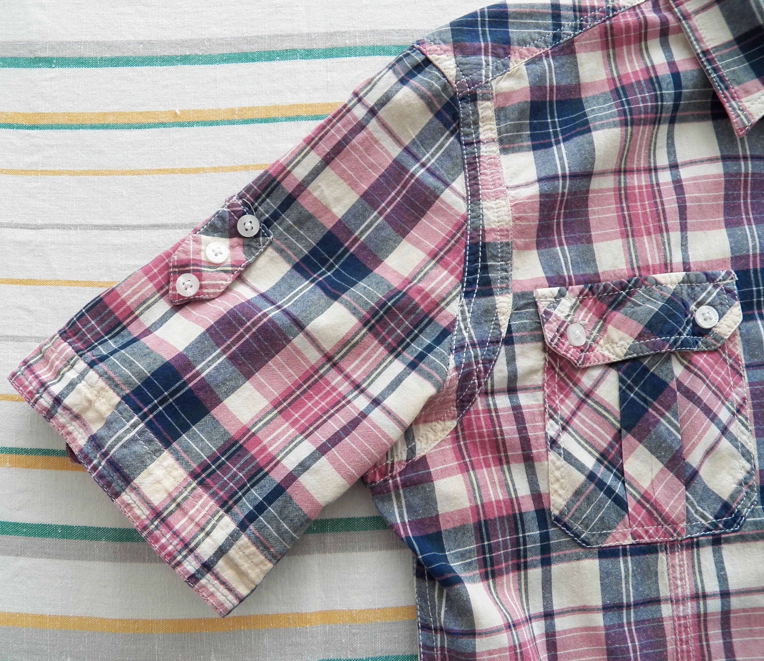Pepe Jeans PEPE JEANS SHIRT Size L pink blue check shortsleeve Slim Fit Size US L / EU 52-54 / 3 - 2 Thumbnail