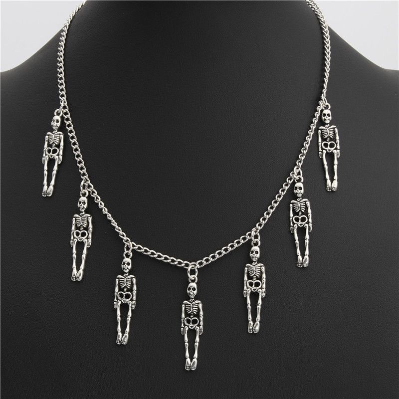 Jewelry Pirate Gothic Skeleton Skull Necklaces Size ONE SIZE - 2 Thumbnail