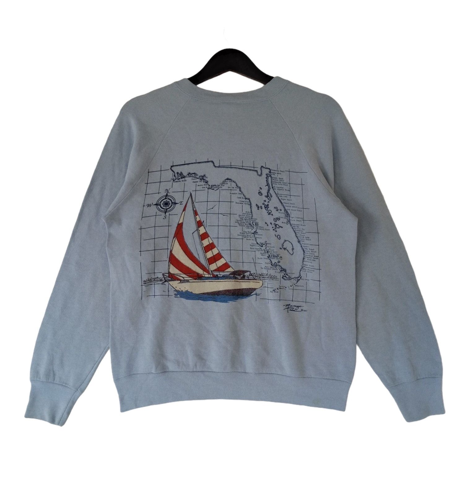 Vintage VINTAGE FLORIDA sweatshirt sailboat rare design sweater Size US S / EU 44-46 / 1 - 1 Thumbnail