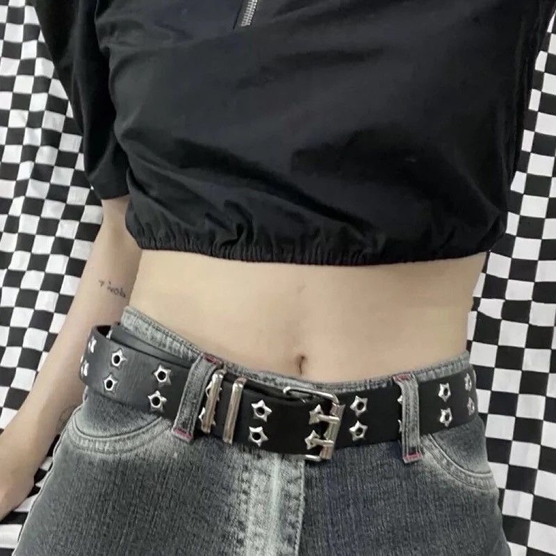 Other Black Color Star Eye Rivet Belt Size ONE SIZE - 6 Thumbnail