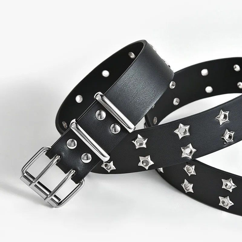 Other Black Color Star Eye Rivet Belt Size ONE SIZE - 3 Thumbnail