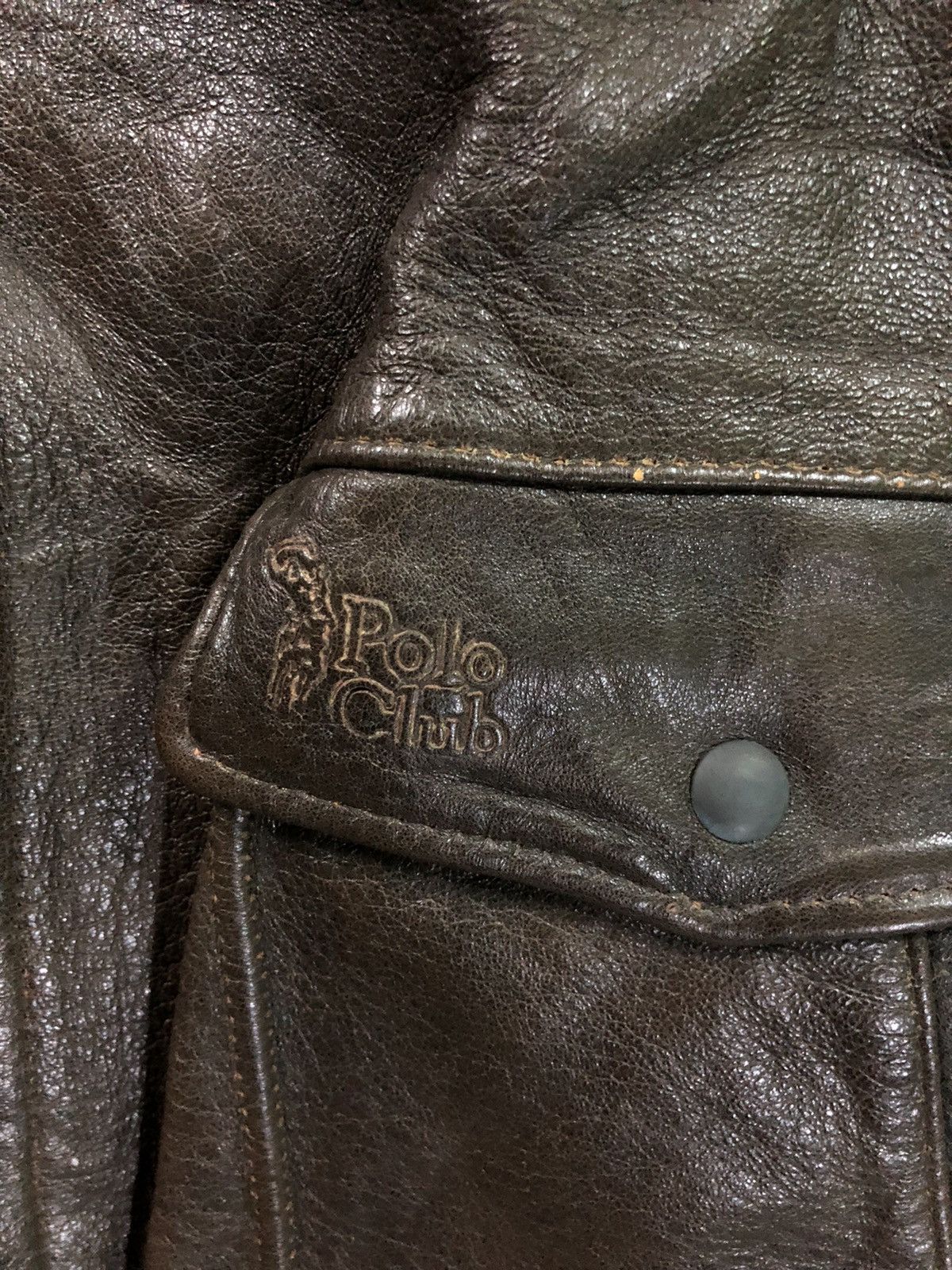 Beverly Hills Polo Club Vintage Polo Club Big Logo Leather Jacket Size US L / EU 52-54 / 3 - 3 Thumbnail