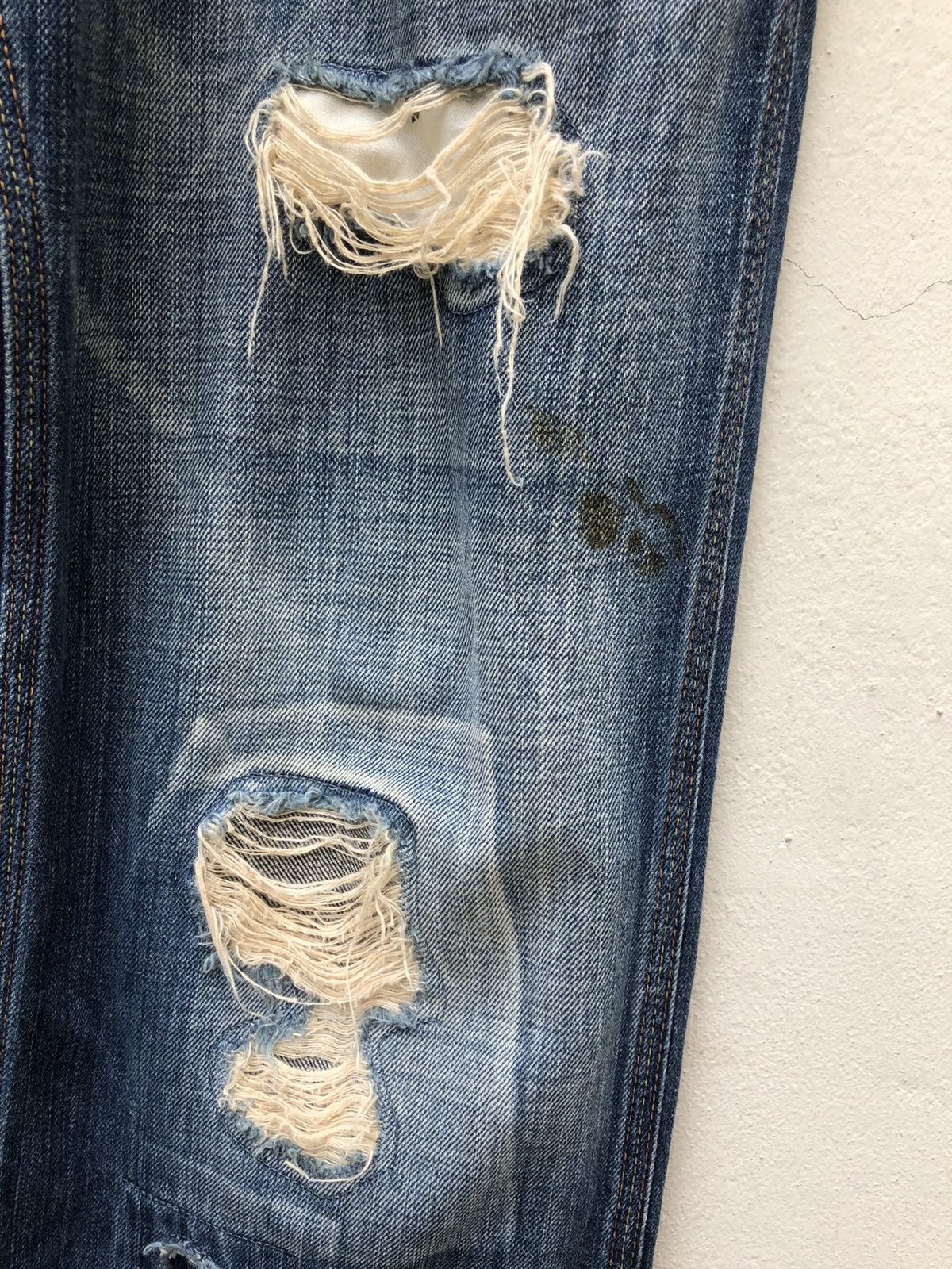 Hiroshi Fujiwara Vanquish Ripped Distressed Denim Overall Size US 31 - 6 Thumbnail