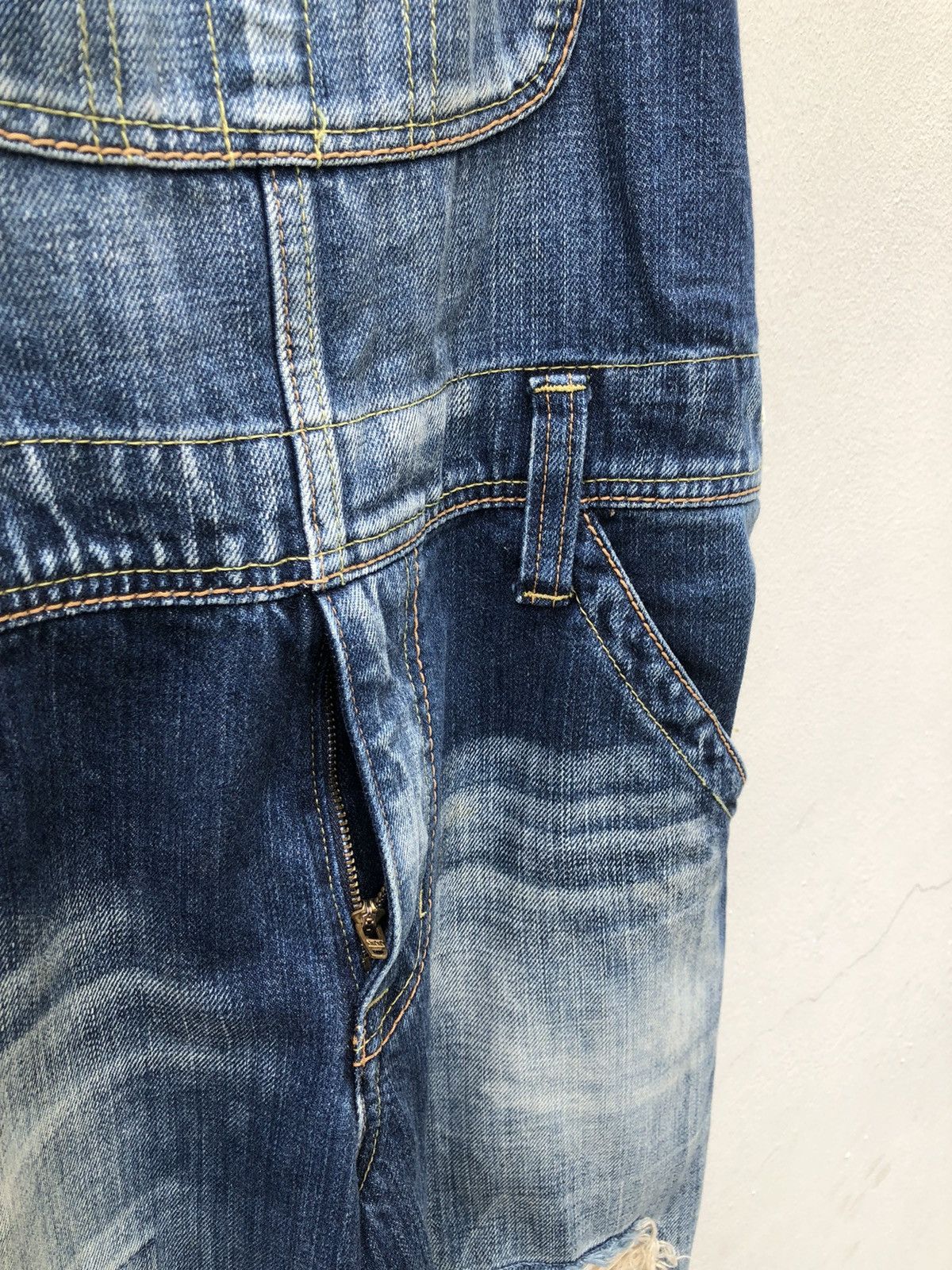 Hiroshi Fujiwara Vanquish Ripped Distressed Denim Overall Size US 31 - 9 Thumbnail