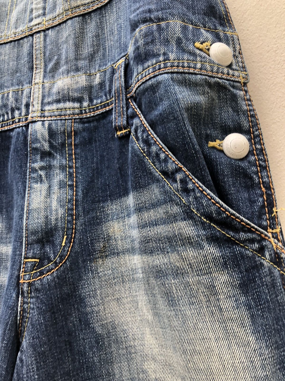 Hiroshi Fujiwara Vanquish Ripped Distressed Denim Overall Size US 31 - 4 Thumbnail