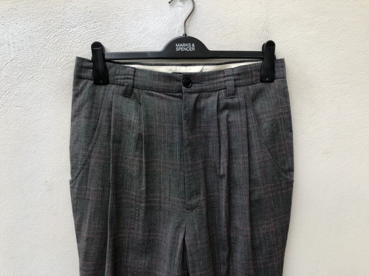 CABANE de ZUCCa Issey Miyake Zucca Wool Linen Blend Skinny Checks Trouser Size US 30 / EU 46 - 2 Thumbnail