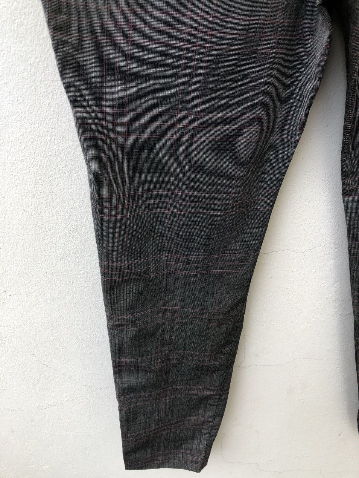 CABANE de ZUCCa Issey Miyake Zucca Wool Linen Blend Skinny Checks Trouser Size US 30 / EU 46 - 9 Thumbnail