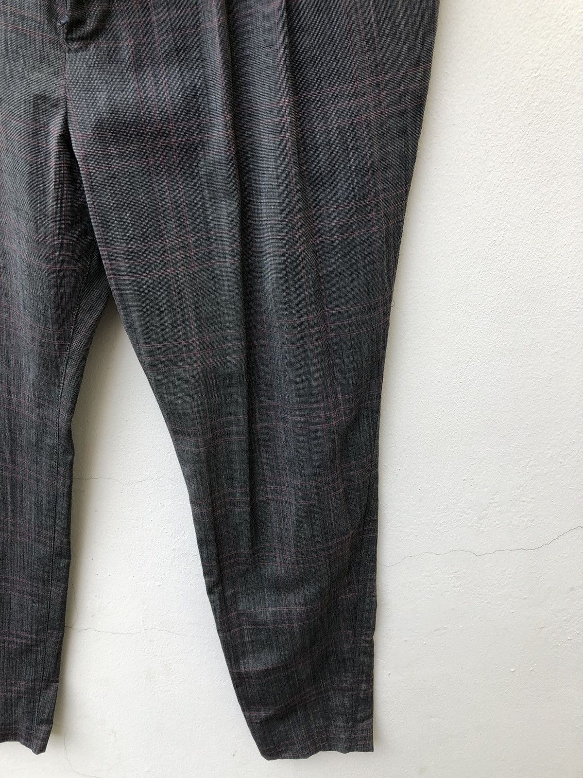 CABANE de ZUCCa Issey Miyake Zucca Wool Linen Blend Skinny Checks Trouser Size US 30 / EU 46 - 6 Thumbnail