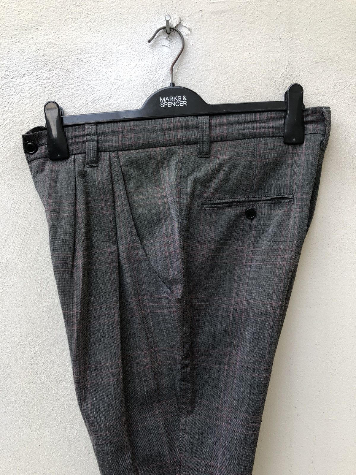CABANE de ZUCCa Issey Miyake Zucca Wool Linen Blend Skinny Checks Trouser Size US 30 / EU 46 - 11 Thumbnail