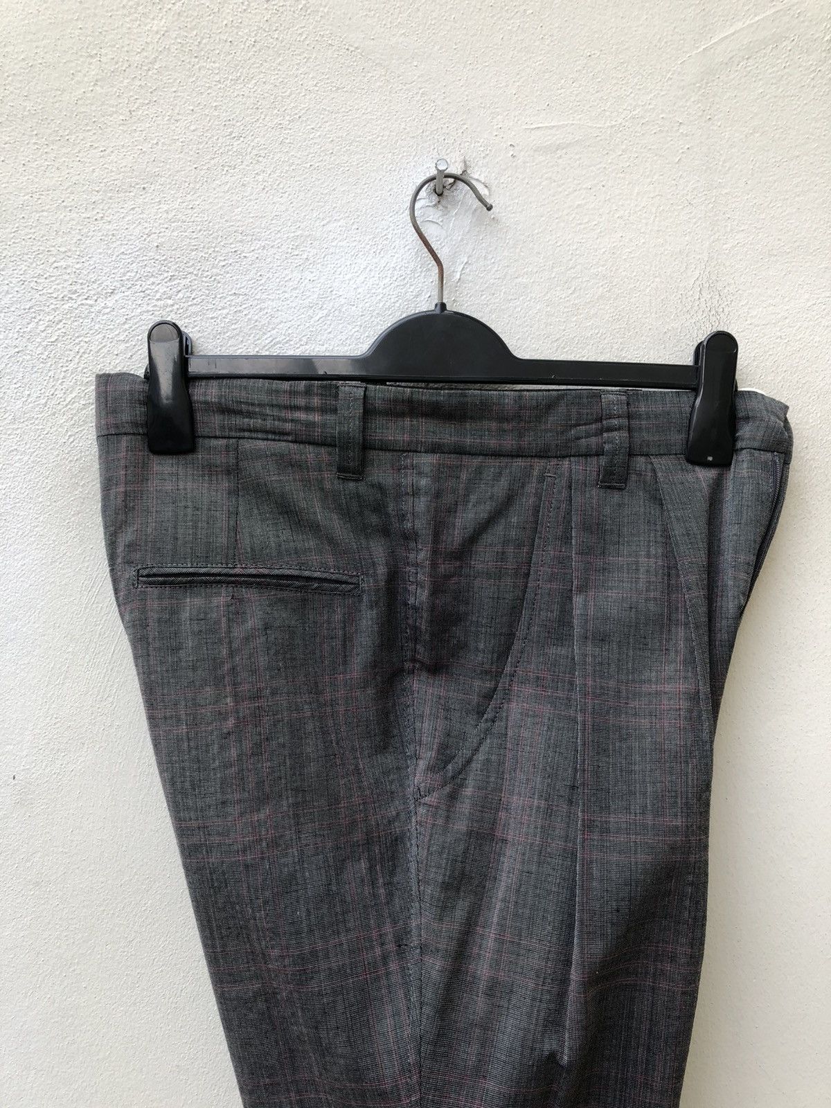 CABANE de ZUCCa Issey Miyake Zucca Wool Linen Blend Skinny Checks Trouser Size US 30 / EU 46 - 12 Thumbnail