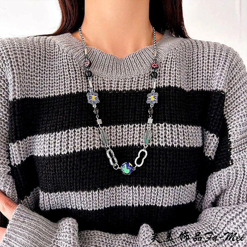Jewelry Charm Necklace Cactus Chain Jewelry World Art Classic Flame Size ONE SIZE - 4 Thumbnail