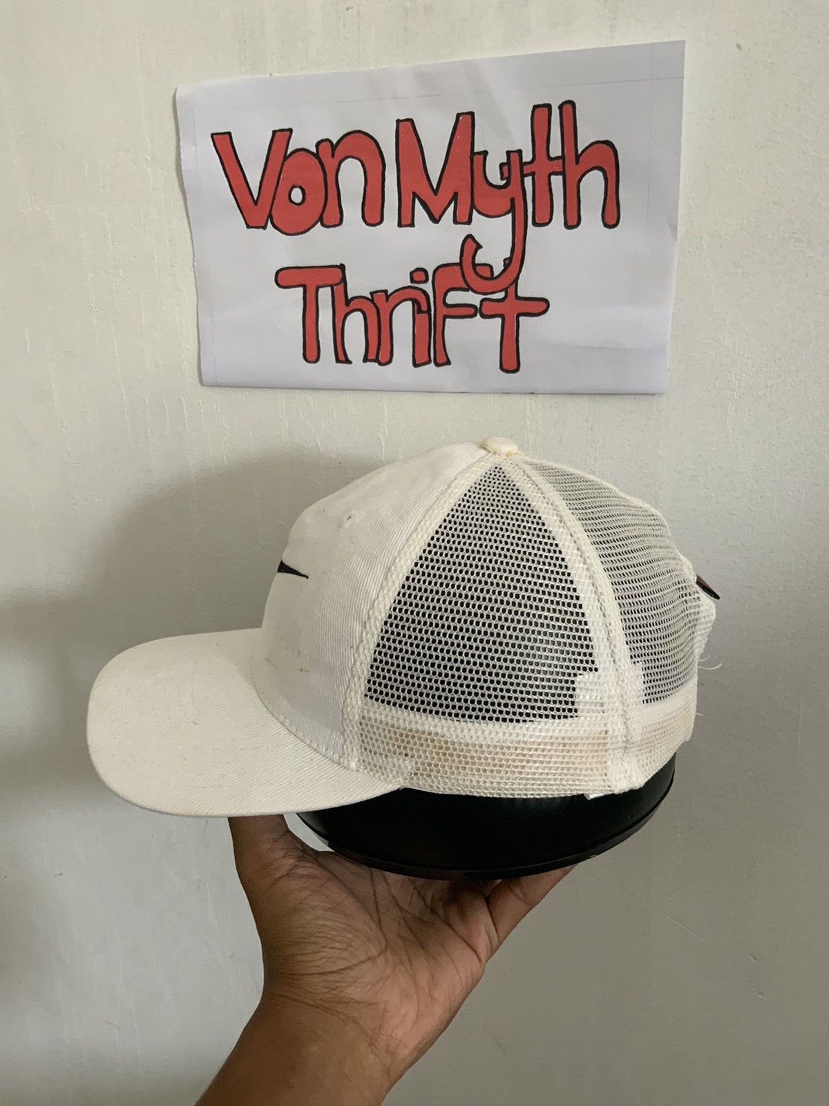 Nike Vintage Nike Swoosh Big Logo Trucker Hat Size ONE SIZE - 3 Thumbnail