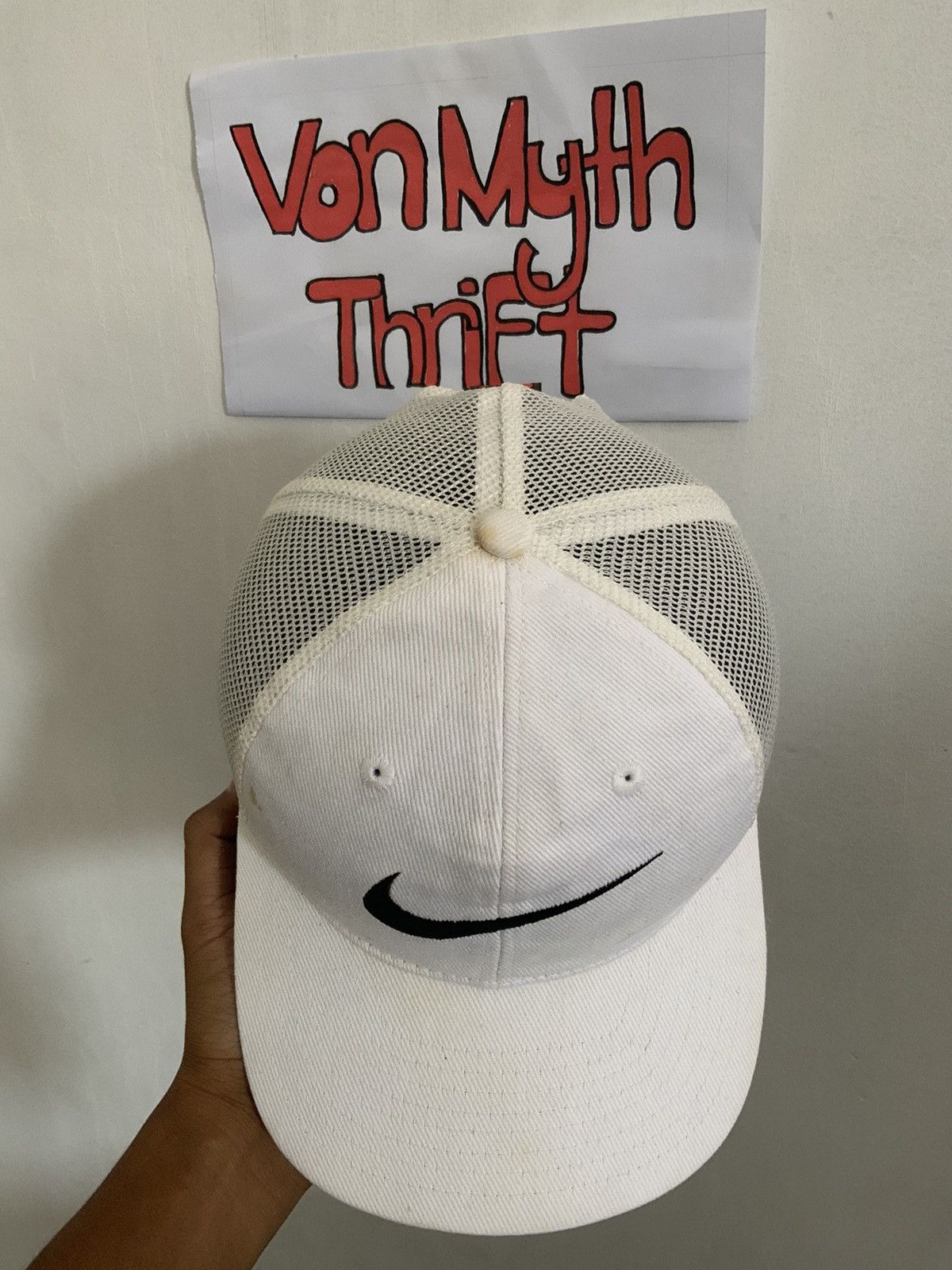 Nike Vintage Nike Swoosh Big Logo Trucker Hat Size ONE SIZE - 6 Thumbnail