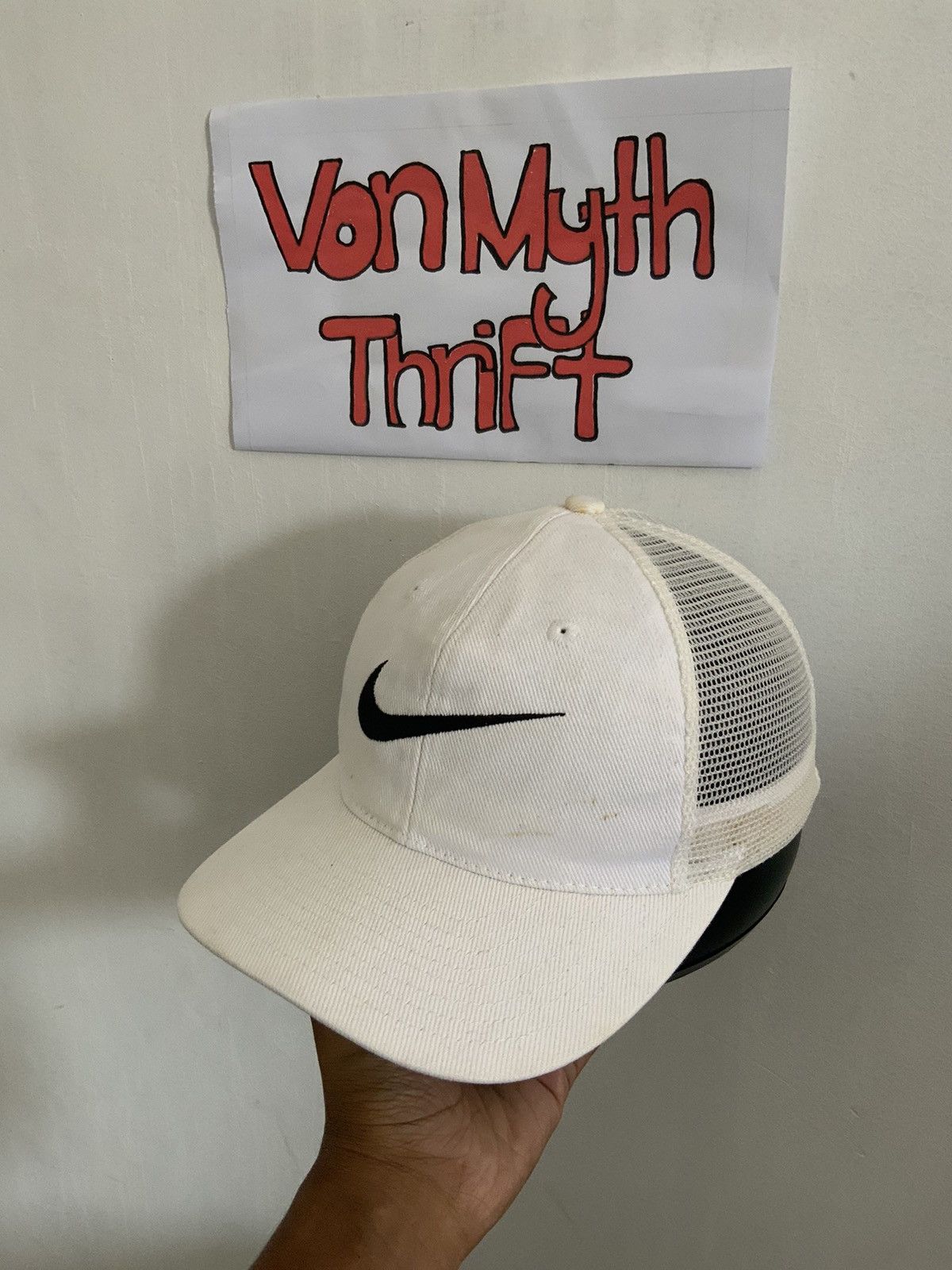 Nike Vintage Nike Swoosh Big Logo Trucker Hat Size ONE SIZE - 2 Thumbnail