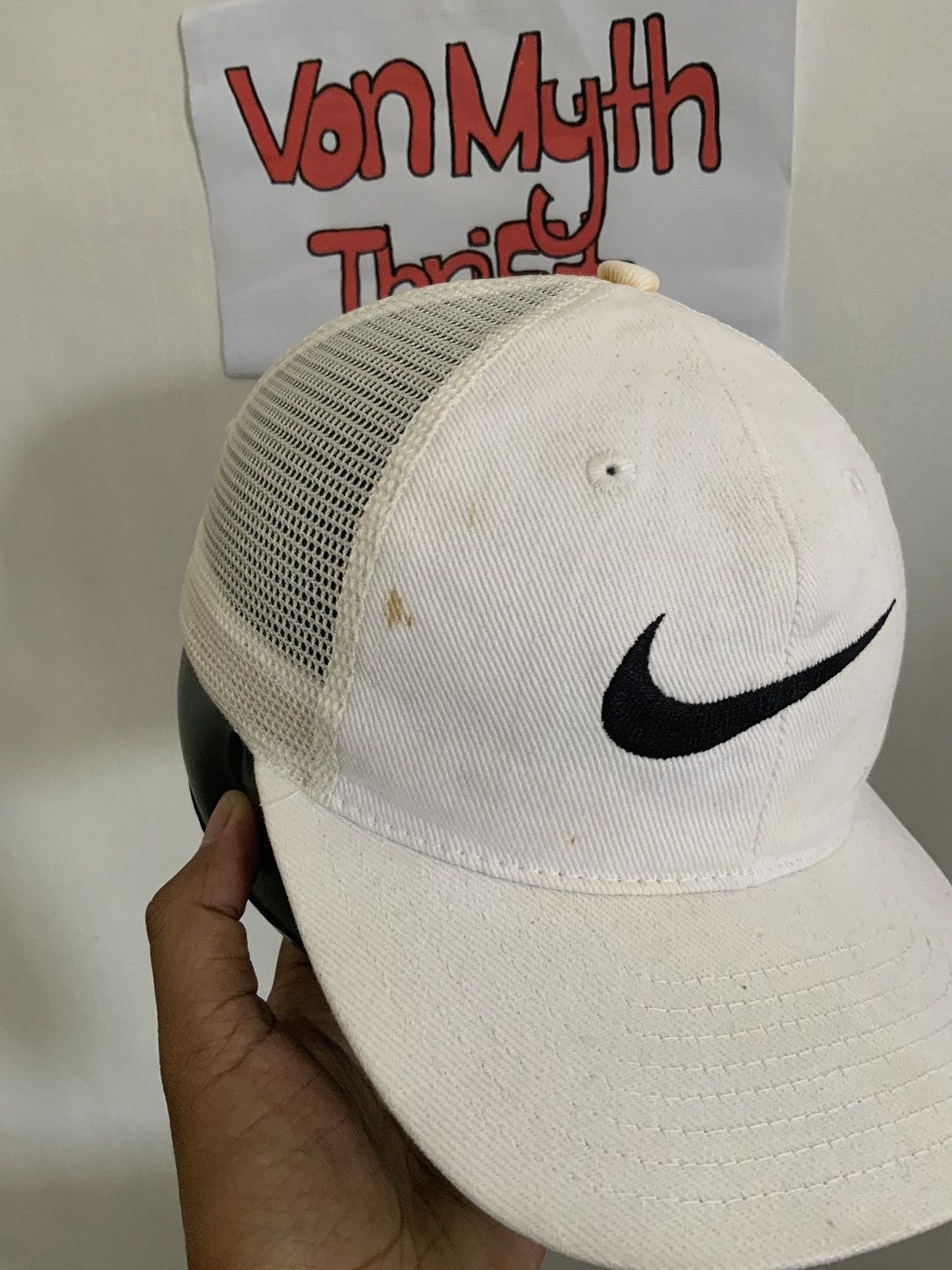 Nike Vintage Nike Swoosh Big Logo Trucker Hat Size ONE SIZE - 8 Thumbnail