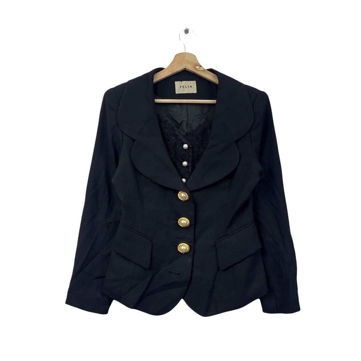 Vintage 90' FELIN PARIS FRENCH Designer Blazer Coat Tweed