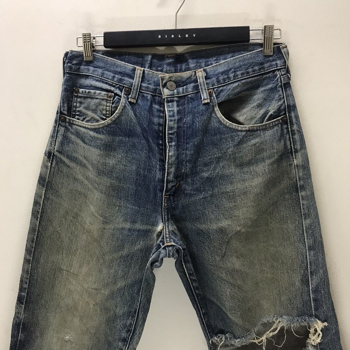 Levi's Vintage Levis 502 Thrashed Denim Selvedge Japan Size US 32 / EU 48 - 3 Thumbnail