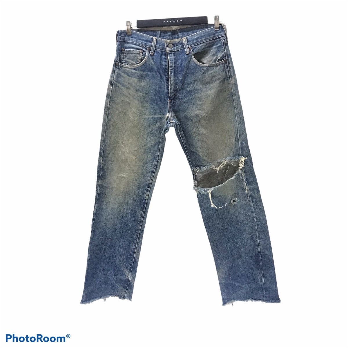 Levi's Vintage Levis 502 Thrashed Denim Selvedge Japan Size US 32 / EU 48 - 1 Thumbnail
