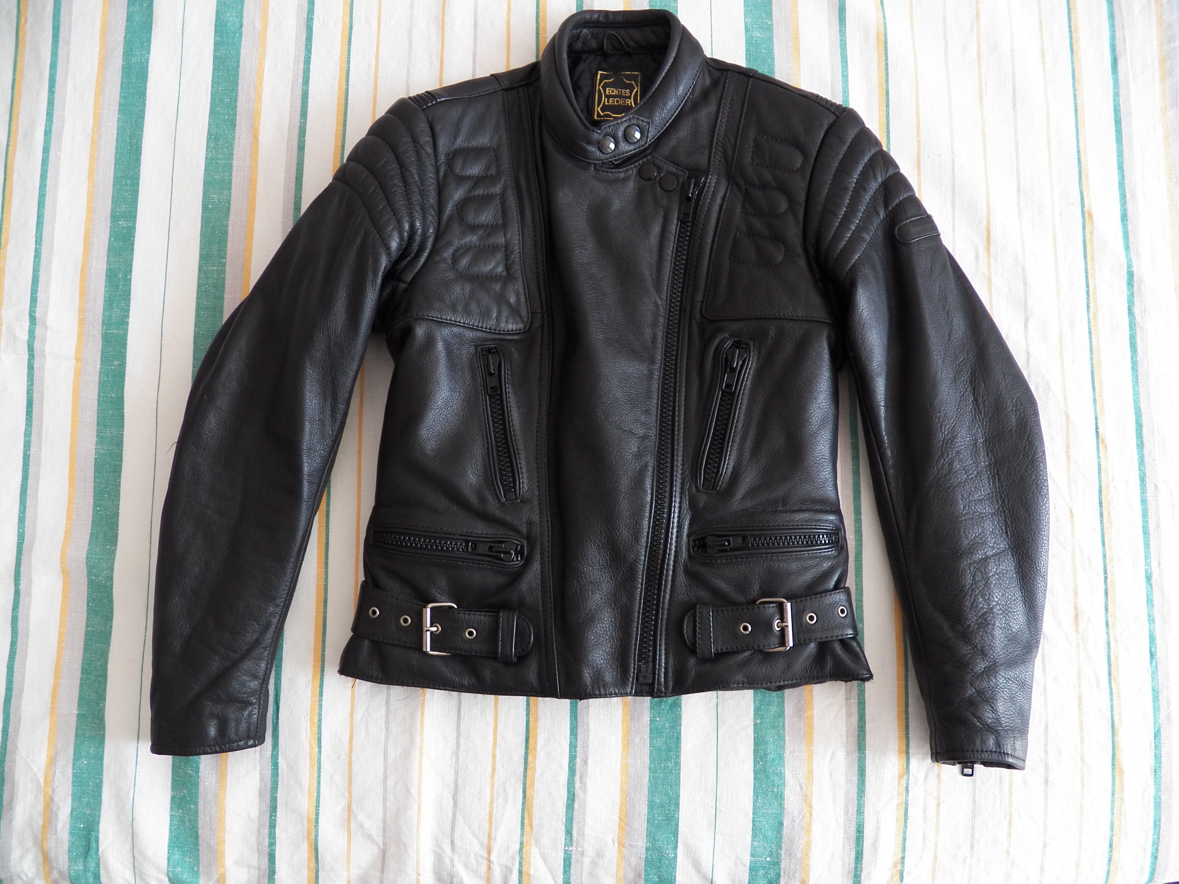 Motorcycle Jacket EU 36 Size XS S leather biker cafe racer 