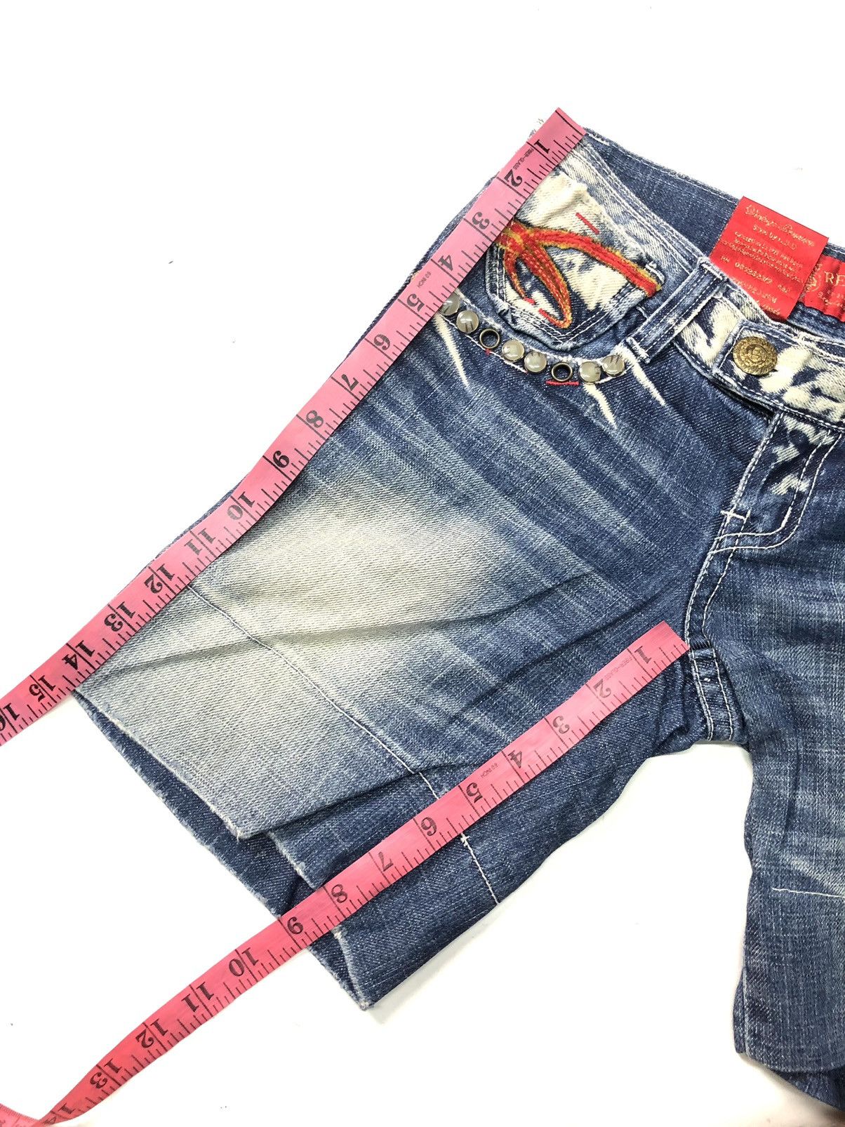 Japanese Brand RED PEPPER GOLD LABEL DISSTRESSED SHORT STUDED POCKET DENIM Size US 28 / EU 44 - 16 Thumbnail