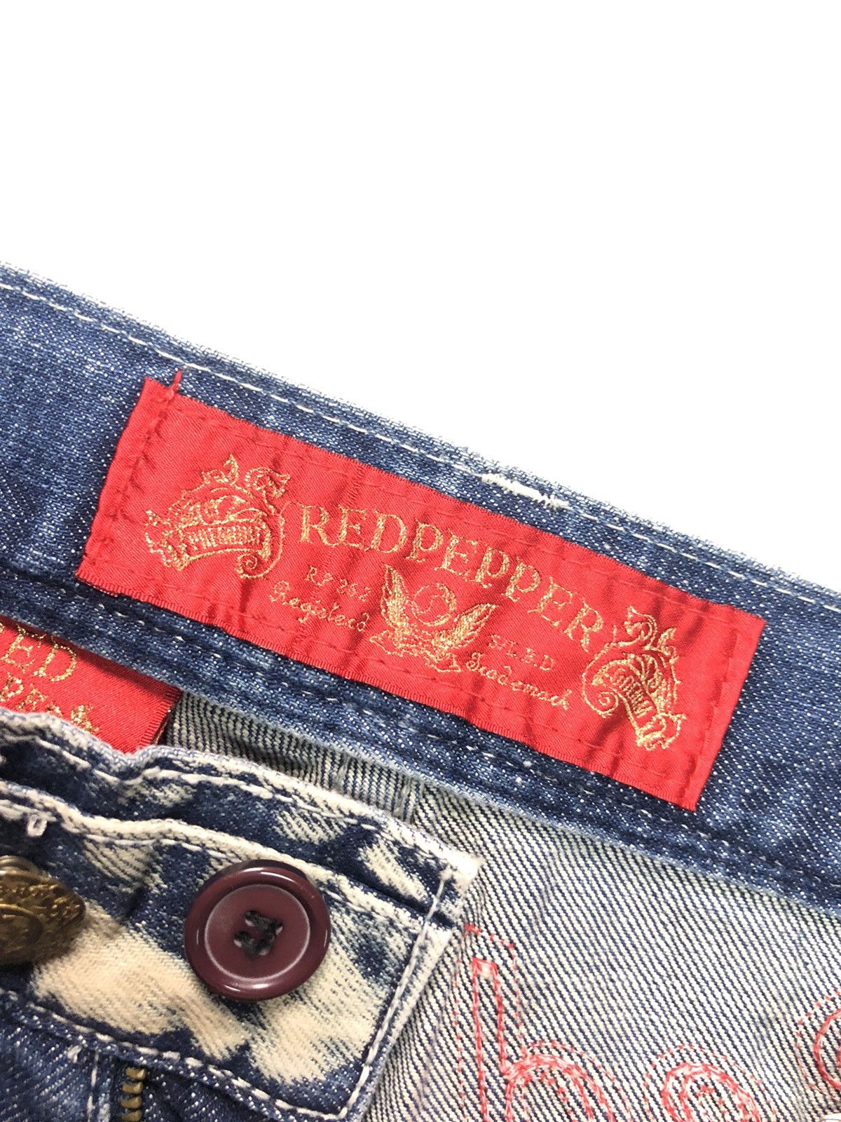 Japanese Brand RED PEPPER GOLD LABEL DISSTRESSED SHORT STUDED POCKET DENIM Size US 28 / EU 44 - 6 Thumbnail