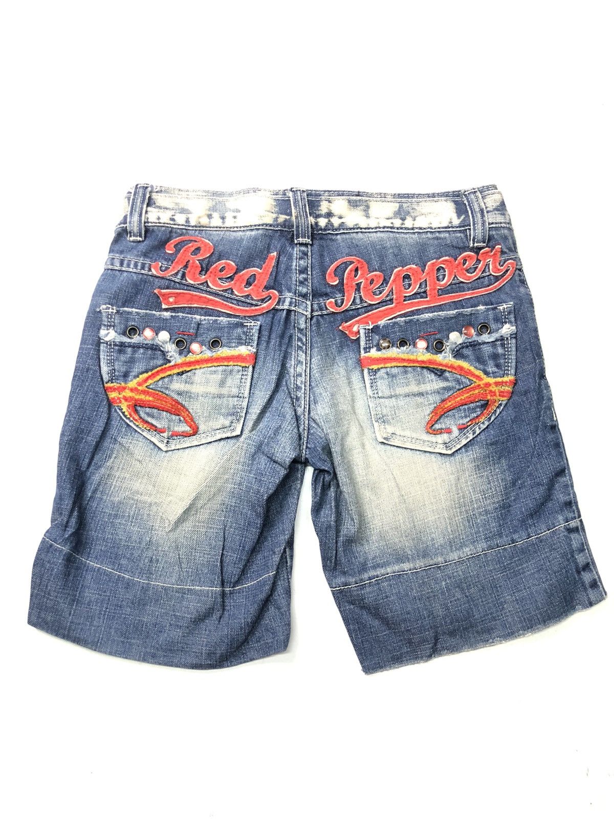 Japanese Brand RED PEPPER GOLD LABEL DISSTRESSED SHORT STUDED POCKET DENIM Size US 28 / EU 44 - 13 Thumbnail