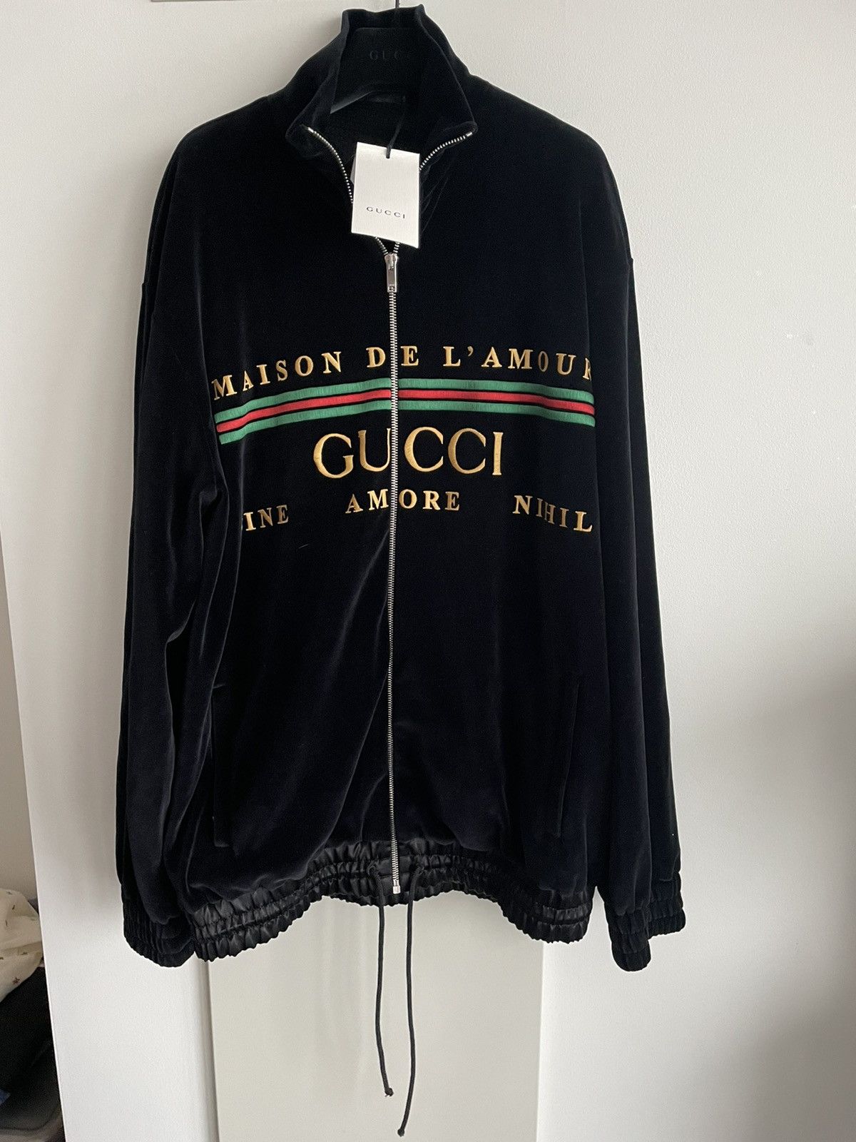Gucci Super Runway $3k Value Gucci Velvet Logo Jacket Size US XL / EU 56 / 4 - 3 Thumbnail
