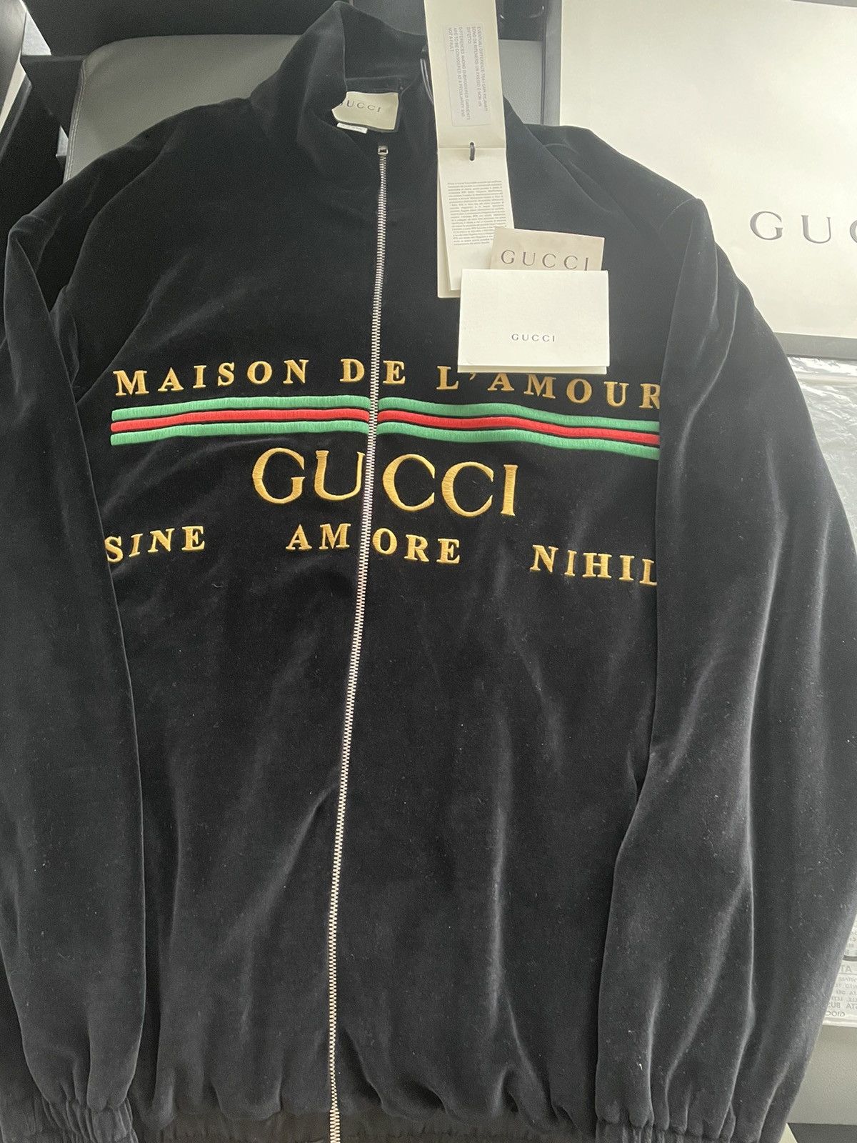 Gucci Super Runway $3k Value Gucci Velvet Logo Jacket Size US XL / EU 56 / 4 - 15 Thumbnail