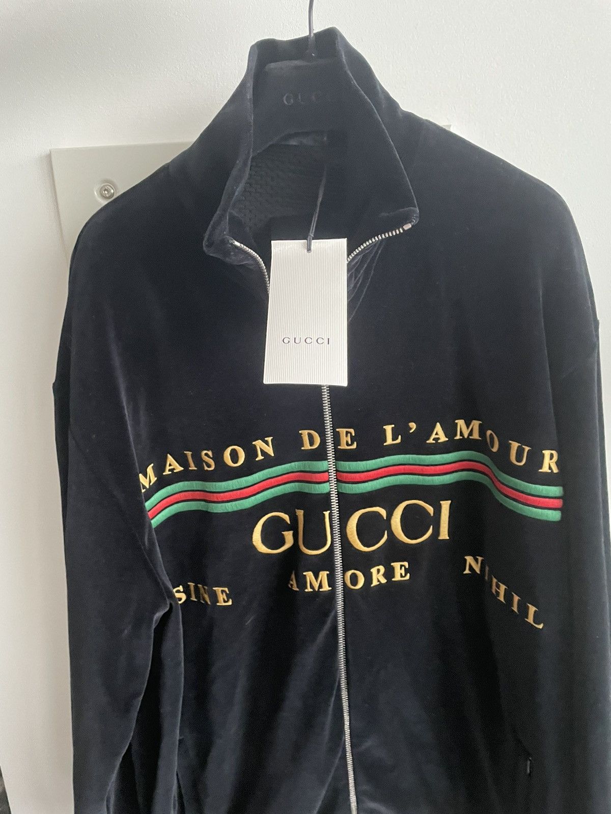 Gucci Super Runway $3k Value Gucci Velvet Logo Jacket Size US XL / EU 56 / 4 - 18 Thumbnail