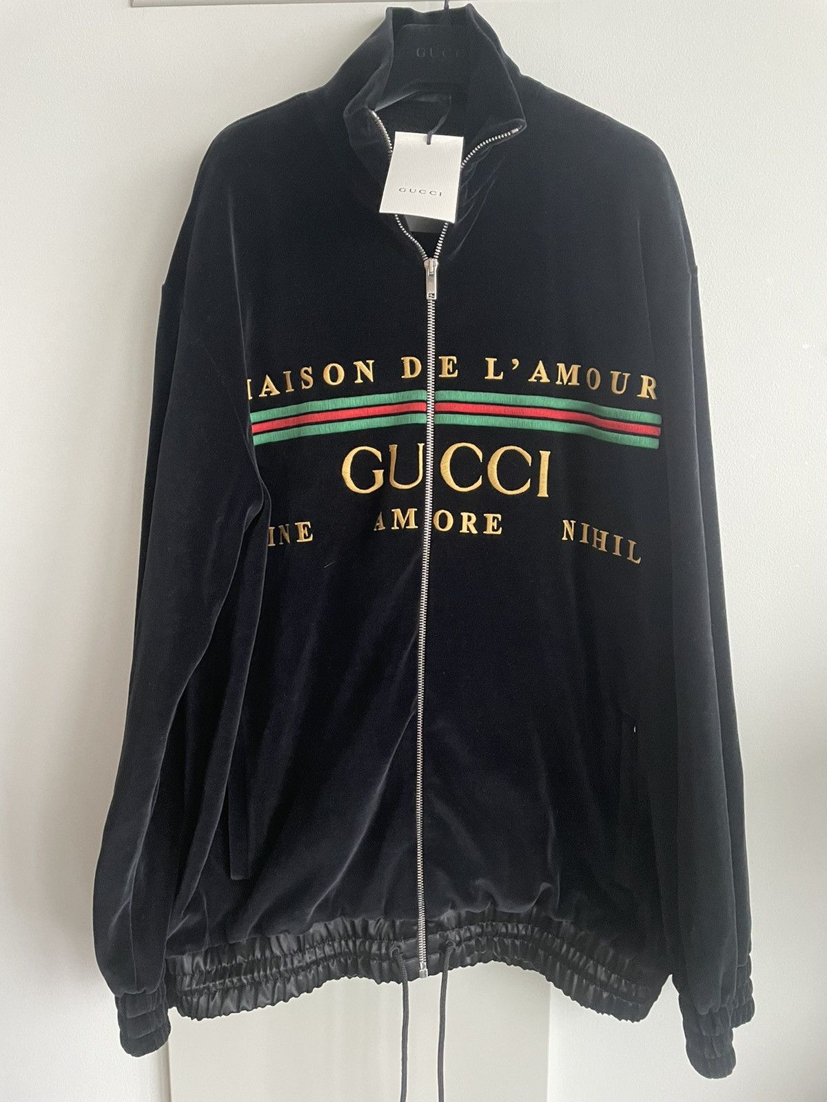 Gucci Super Runway $3k Value Gucci Velvet Logo Jacket Size US XL / EU 56 / 4 - 16 Thumbnail