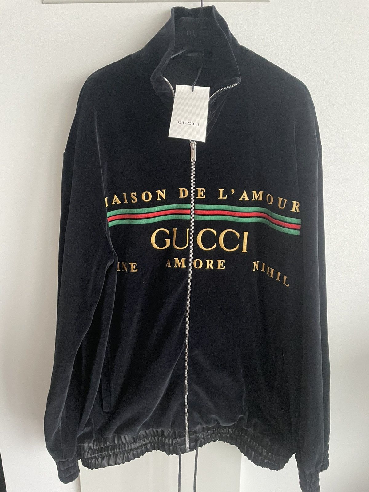 Gucci Super Runway $3k Value Gucci Velvet Logo Jacket Size US XL / EU 56 / 4 - 17 Thumbnail