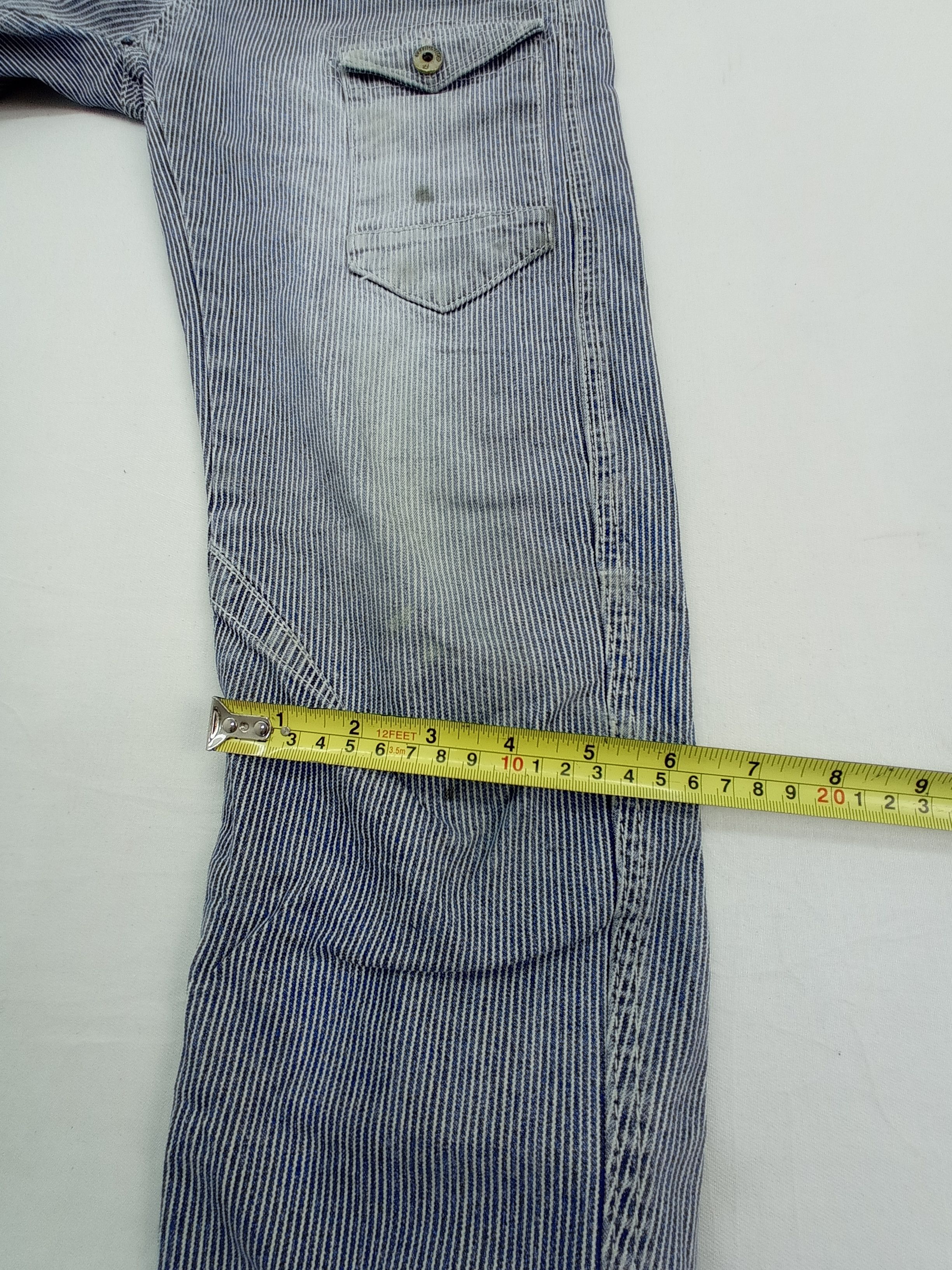 Other I'Z Frontier Slim Fit Distressed Hickory Stripe Cargo Pants Size US 28 / EU 44 - 20 Thumbnail
