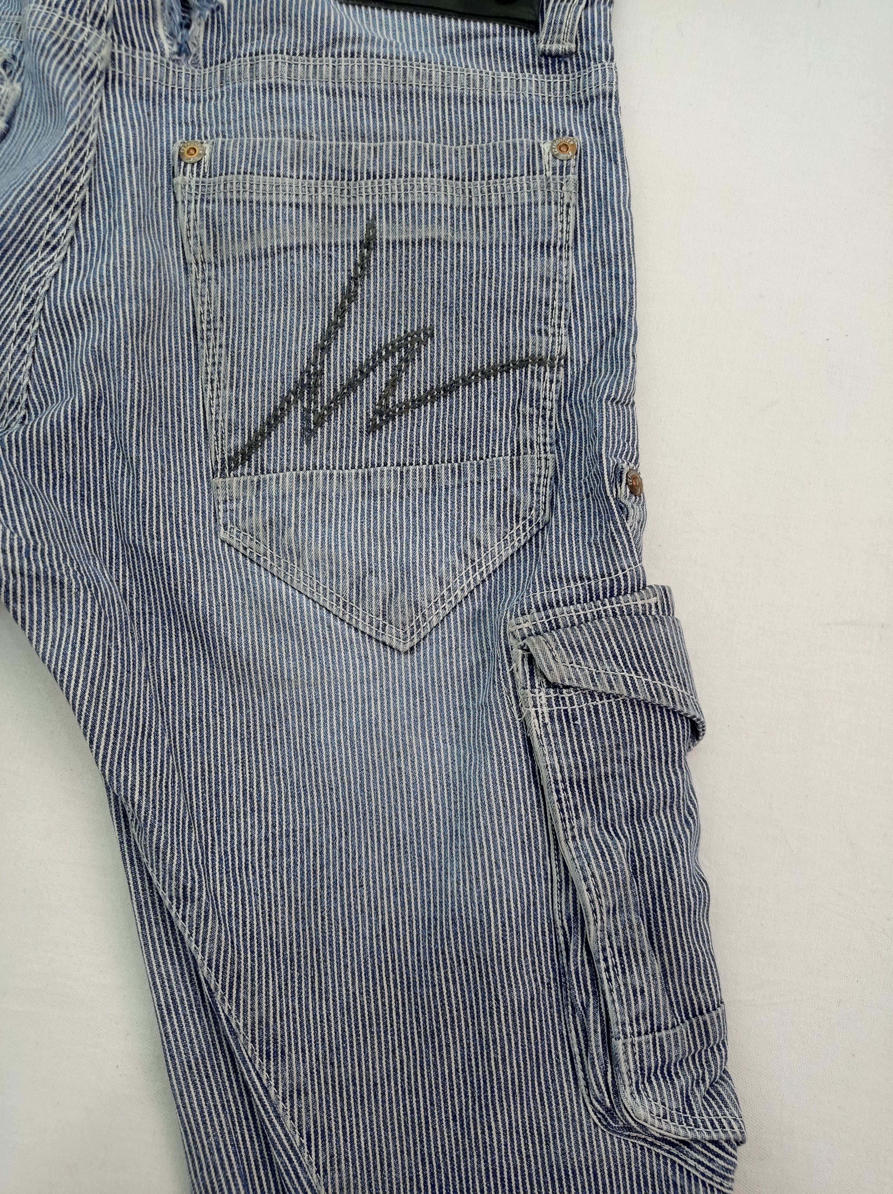 Other I'Z Frontier Slim Fit Distressed Hickory Stripe Cargo Pants Size US 28 / EU 44 - 14 Thumbnail
