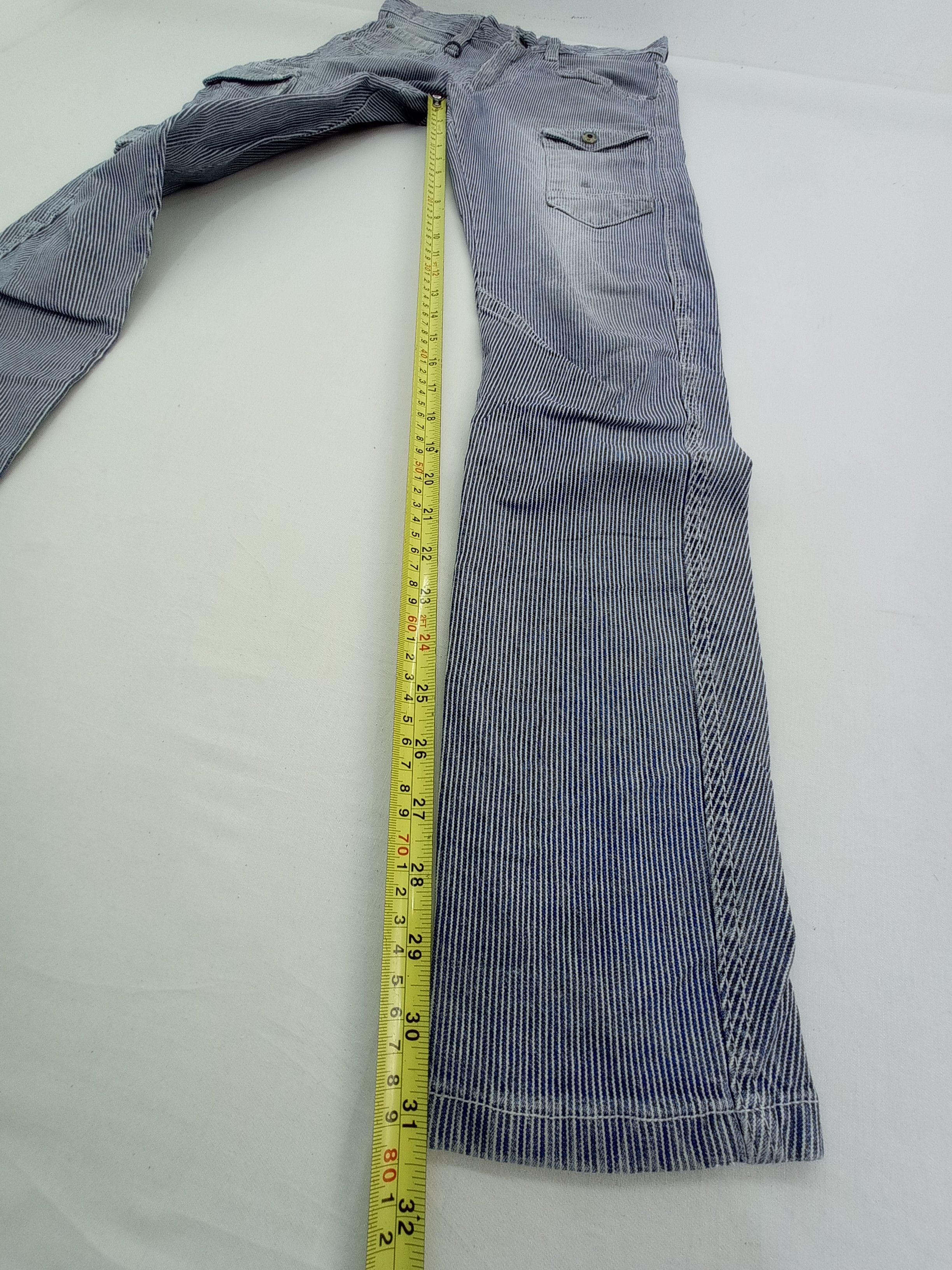 Other I'Z Frontier Slim Fit Distressed Hickory Stripe Cargo Pants Size US 28 / EU 44 - 17 Thumbnail