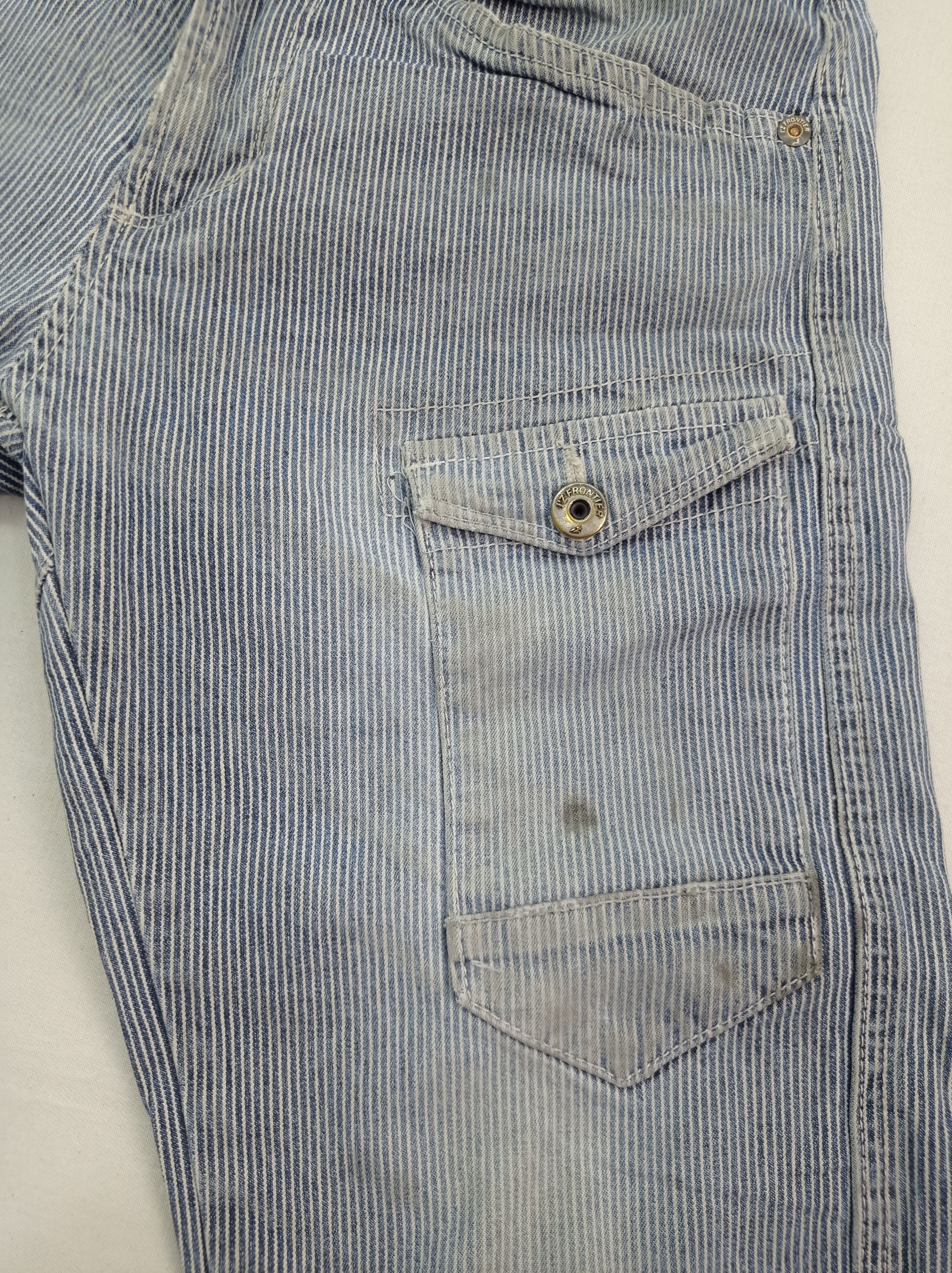 Other I'Z Frontier Slim Fit Distressed Hickory Stripe Cargo Pants Size US 28 / EU 44 - 7 Thumbnail