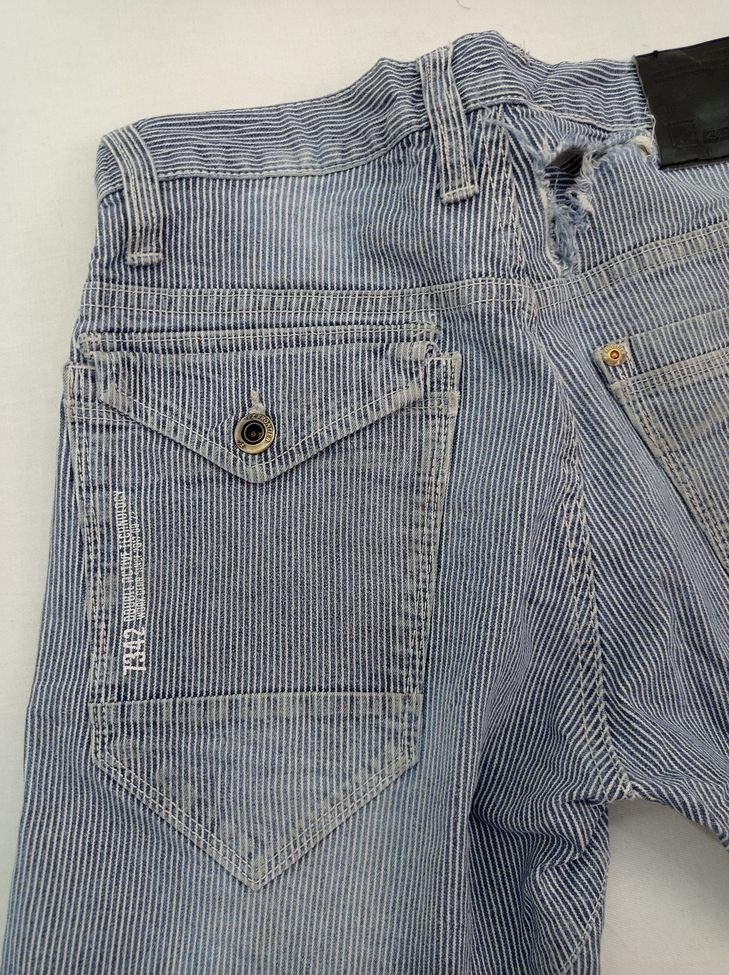 Other I'Z Frontier Slim Fit Distressed Hickory Stripe Cargo Pants Size US 28 / EU 44 - 13 Thumbnail