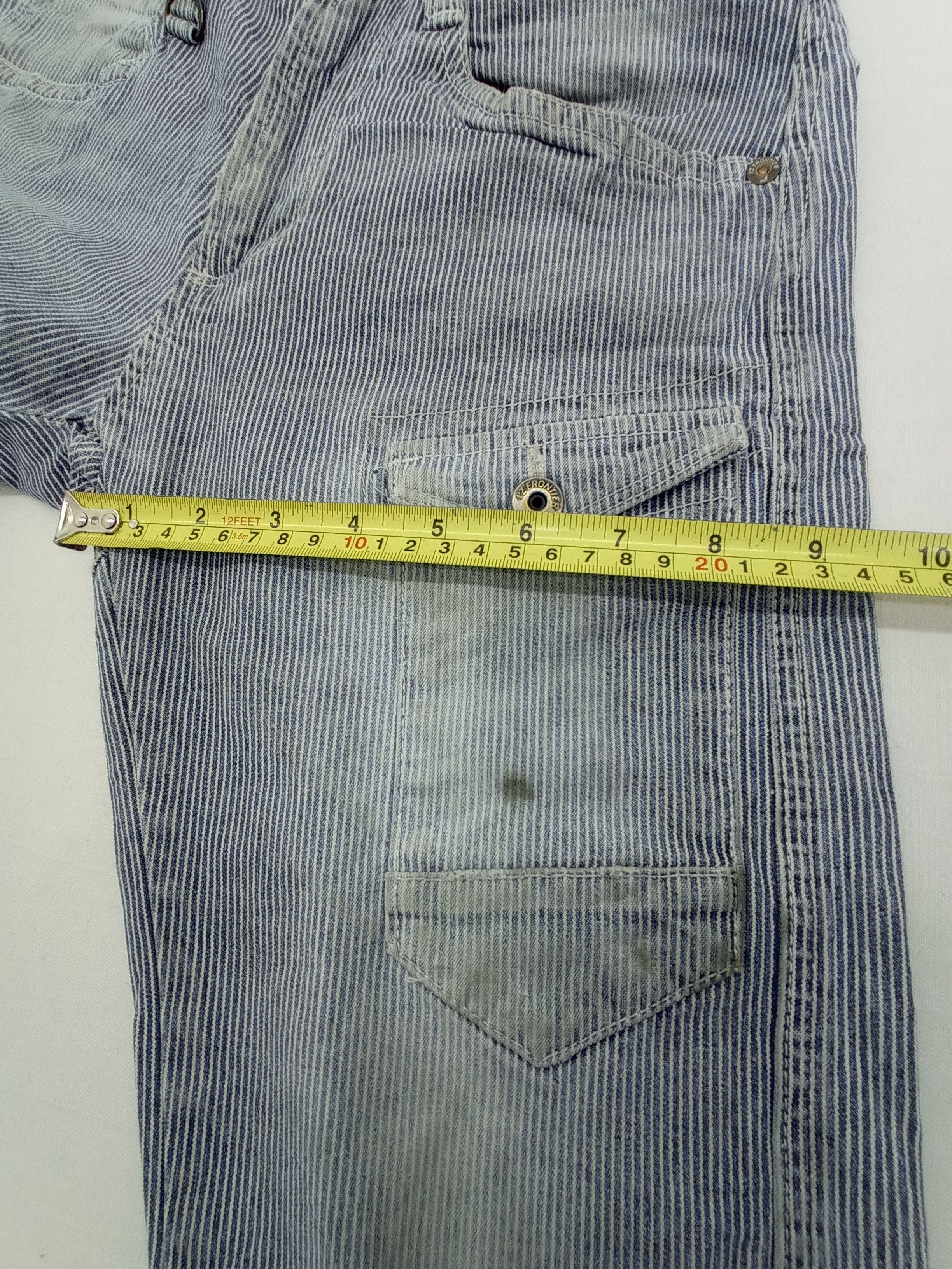 Other I'Z Frontier Slim Fit Distressed Hickory Stripe Cargo Pants Size US 28 / EU 44 - 21 Thumbnail