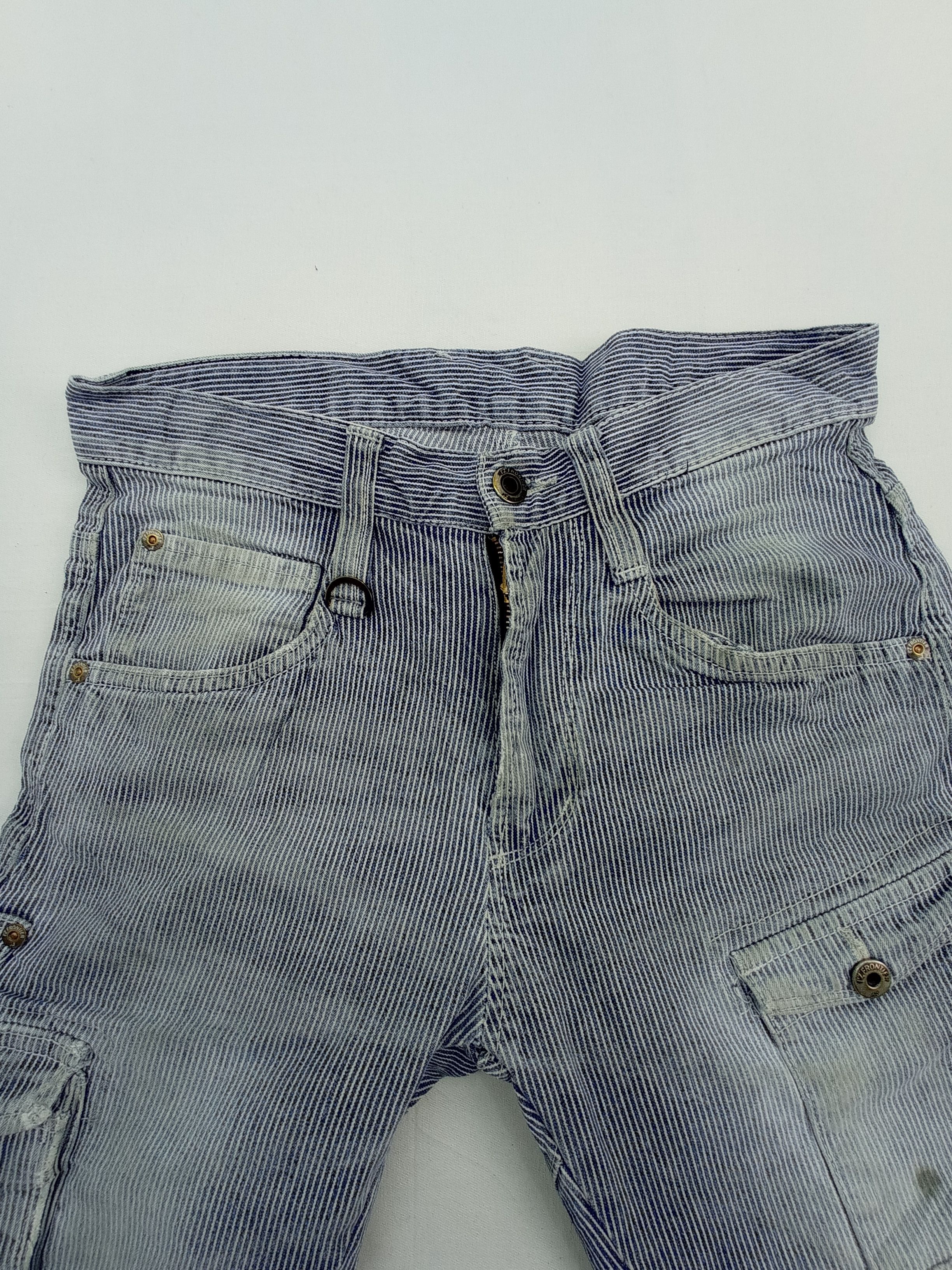 Other I'Z Frontier Slim Fit Distressed Hickory Stripe Cargo Pants Size US 28 / EU 44 - 6 Thumbnail