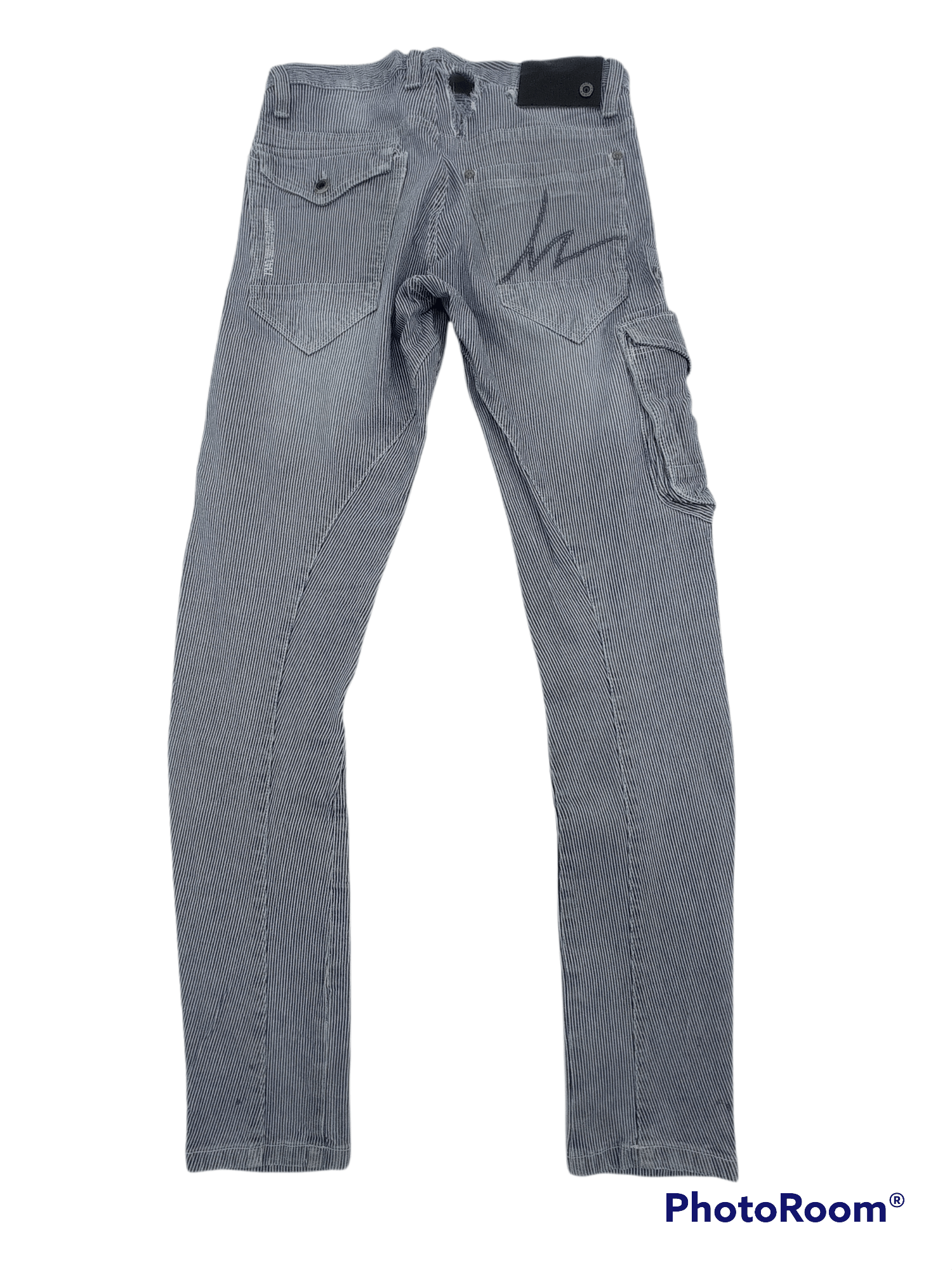 Other I'Z Frontier Slim Fit Distressed Hickory Stripe Cargo Pants Size US 28 / EU 44 - 2 Thumbnail