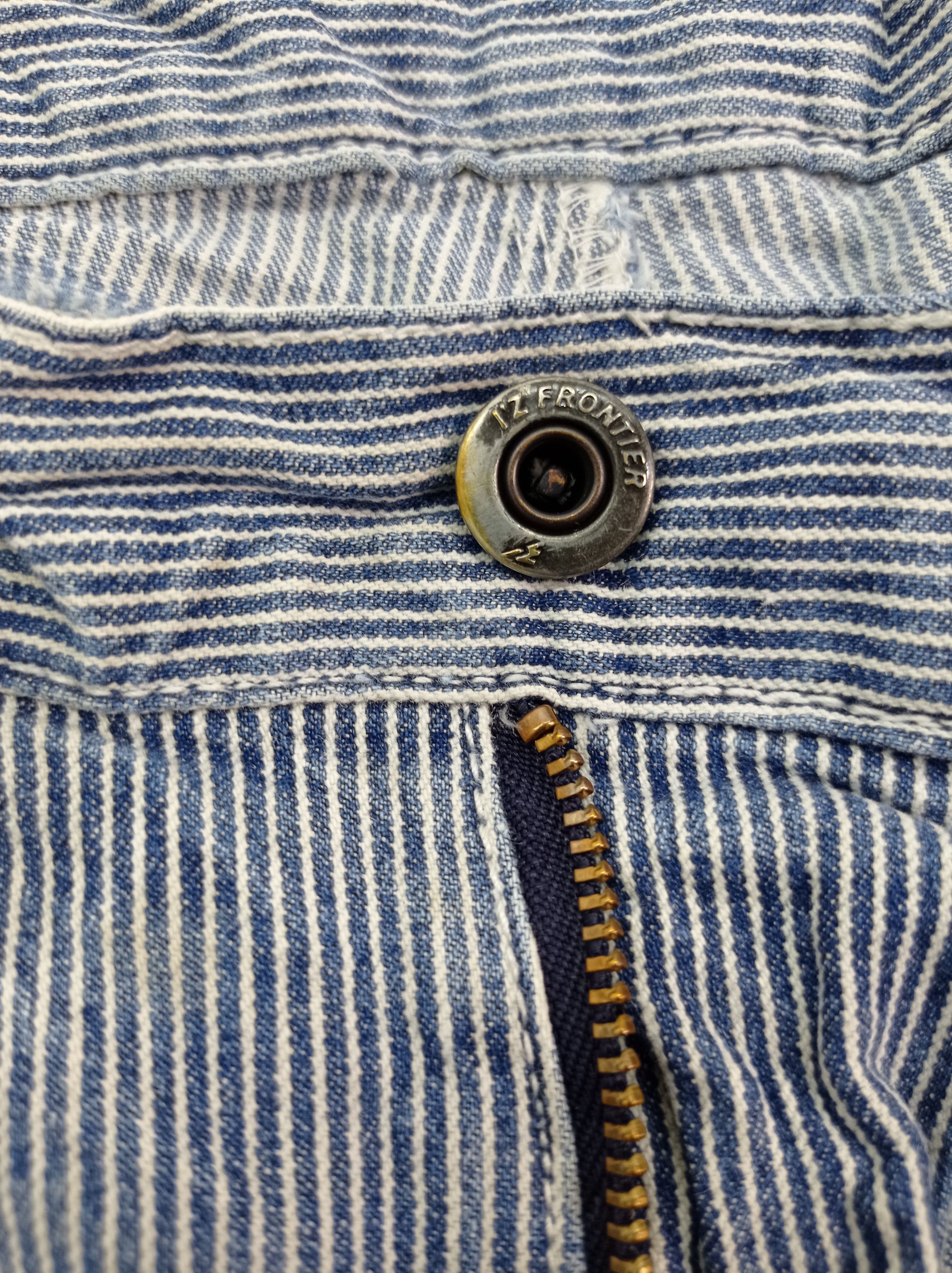 Other I'Z Frontier Slim Fit Distressed Hickory Stripe Cargo Pants Size US 28 / EU 44 - 5 Thumbnail