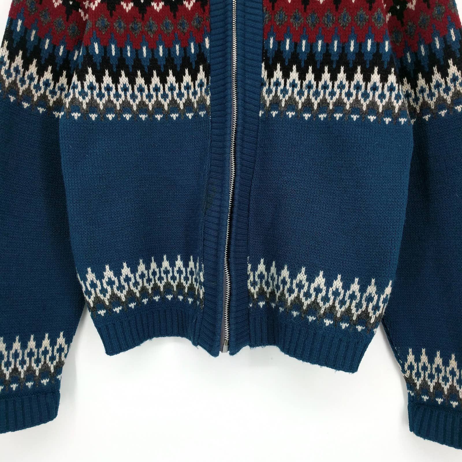 Vintage Vintage Brookshire Fair Isle Nordic Cardigan Sweater Teal Size US M / EU 48-50 / 2 - 3 Thumbnail