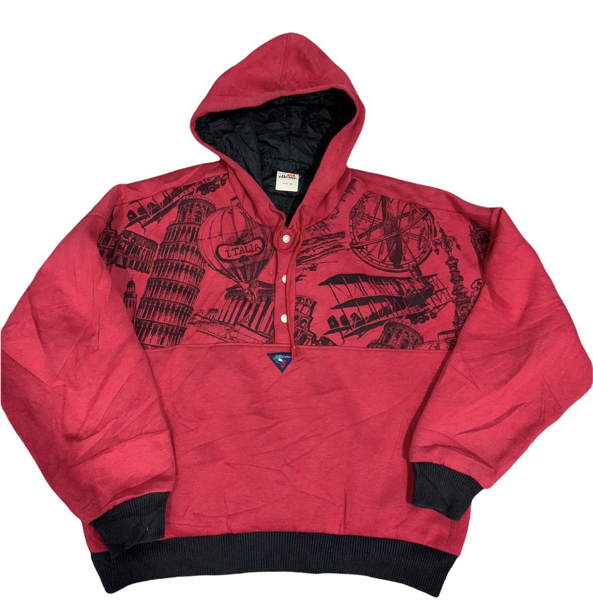 Pre-owned Ellesse X Ski Vintage Ellesse Art History Place Italy Ski Jacket In Red