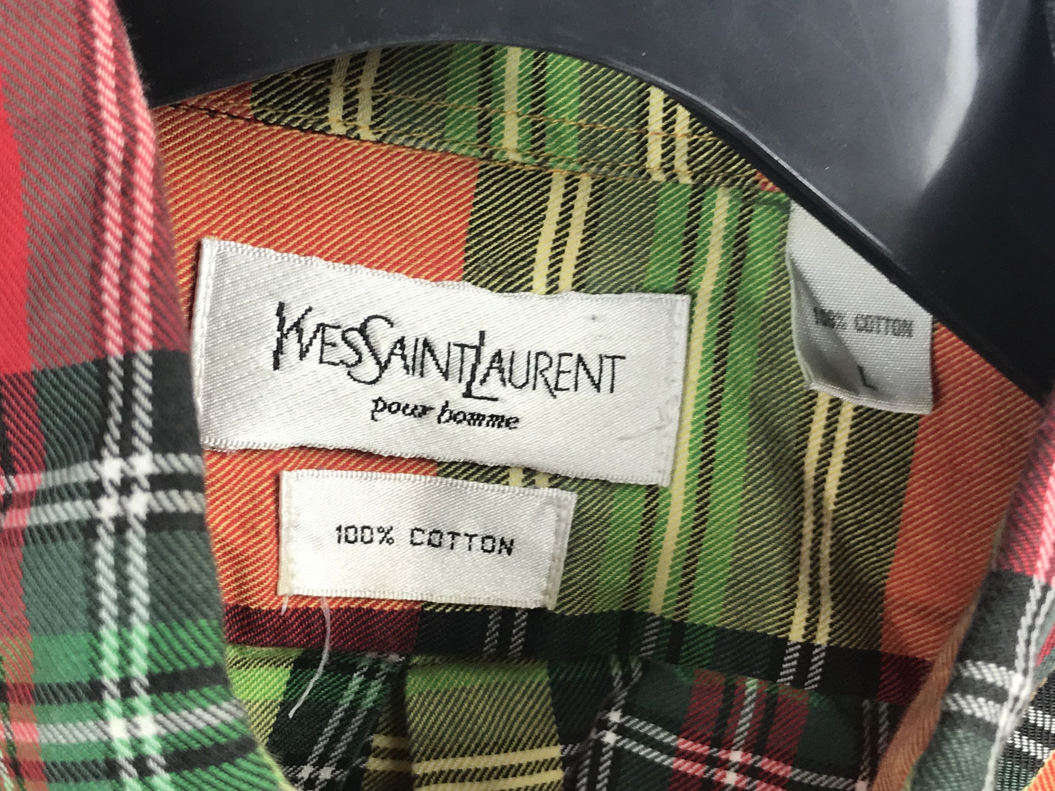 Yves Saint Laurent Yves Saint Laurent Ysl Pour Homme Vintage Plaids Shirt L Size US L / EU 52-54 / 3 - 4 Thumbnail