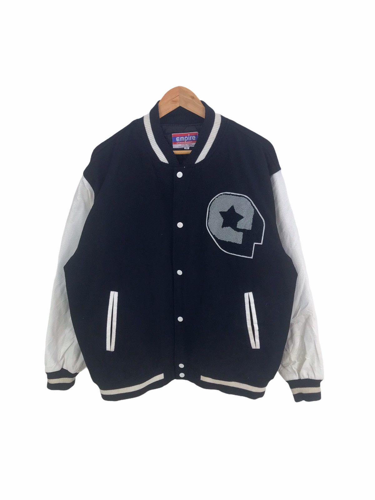 image of New York x Union Made Vintage Empire Sporting Goods Ny Letterman Varsity Jacket in Mix (Size XL)