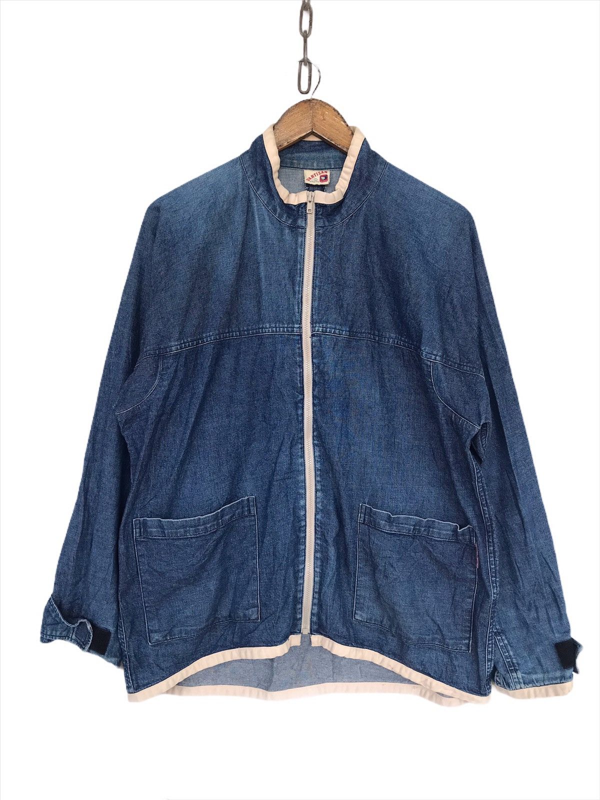 Indigo 🔥Vintage Studio D Artisan Indigo Workwear Zipper Jacket Size US L / EU 52-54 / 3 - 1 Thumbnail