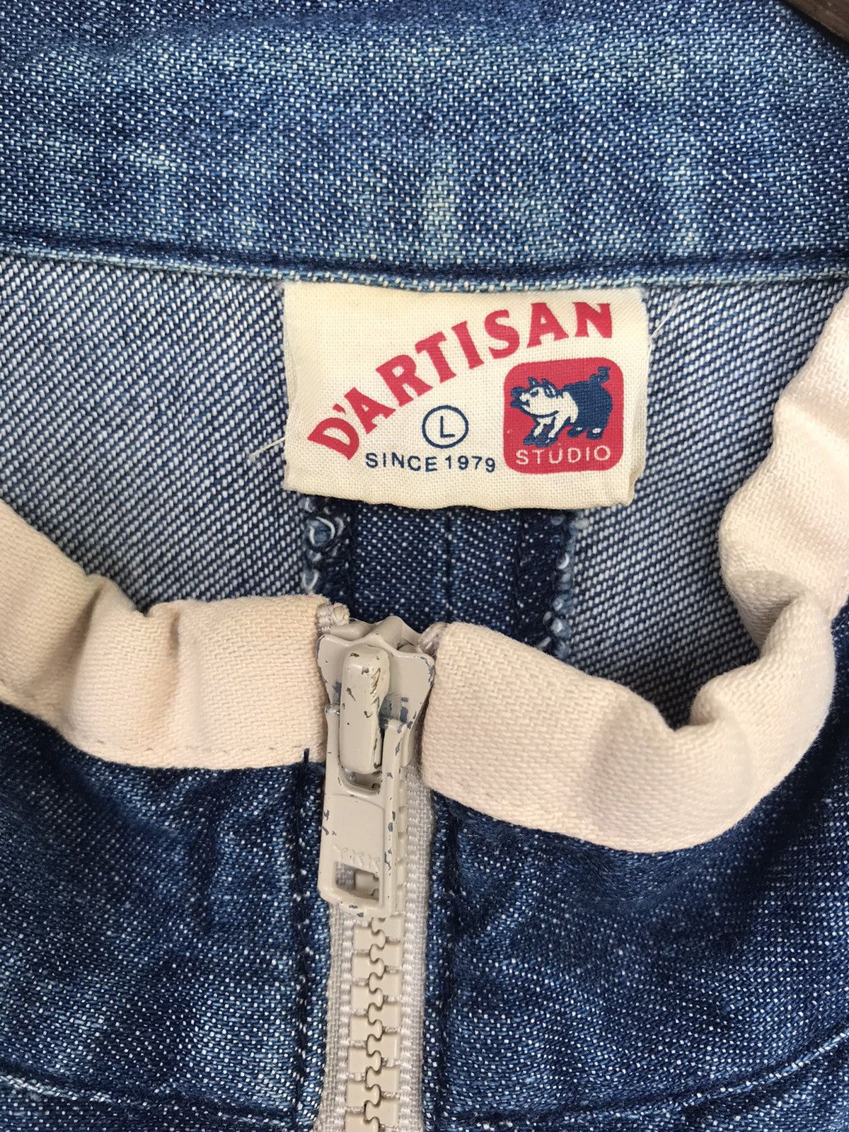 Indigo 🔥Vintage Studio D Artisan Indigo Workwear Zipper Jacket Size US L / EU 52-54 / 3 - 8 Thumbnail