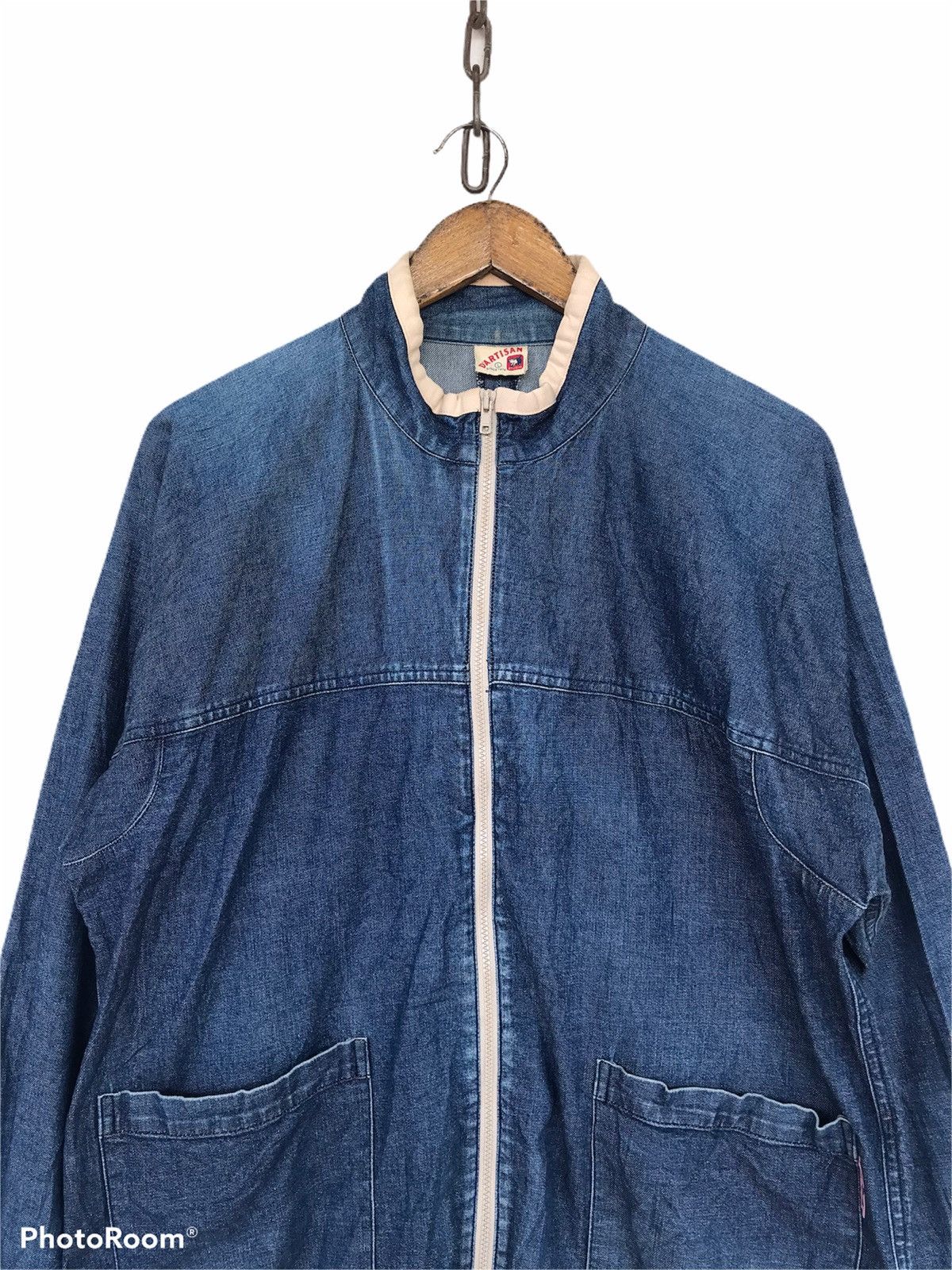 Indigo 🔥Vintage Studio D Artisan Indigo Workwear Zipper Jacket Size US L / EU 52-54 / 3 - 4 Thumbnail